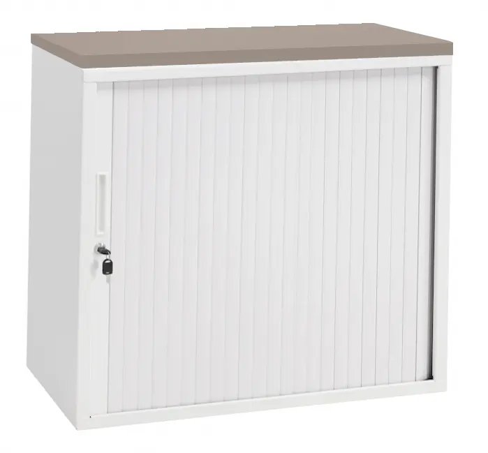 Roldeurkast Wit 72 x 80 x 43 cm Met topblad Cuando