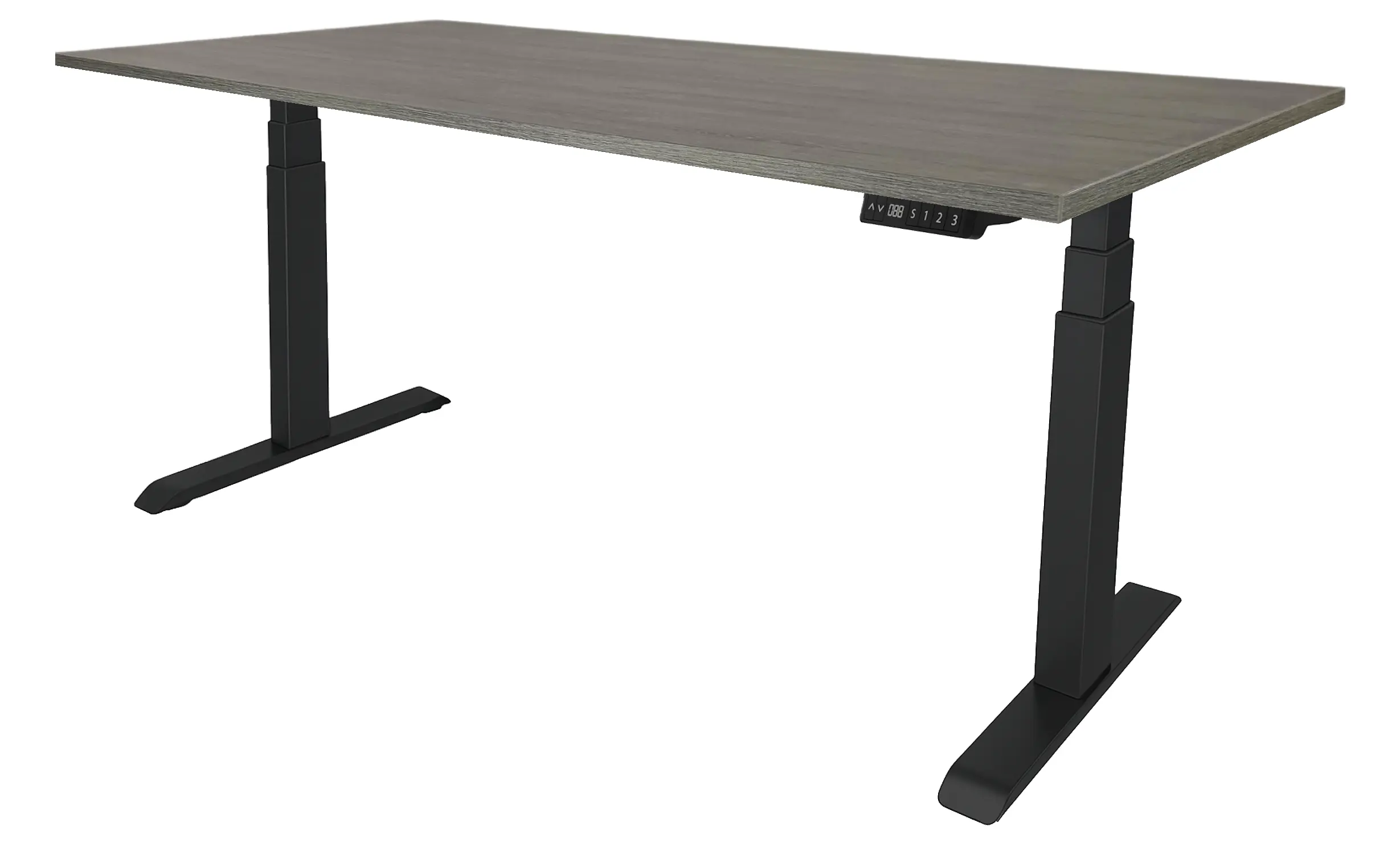 Zit-Sta Bureau Elektrisch 'Professional' EN-527 180x80cm Zwart - Bruin eiken