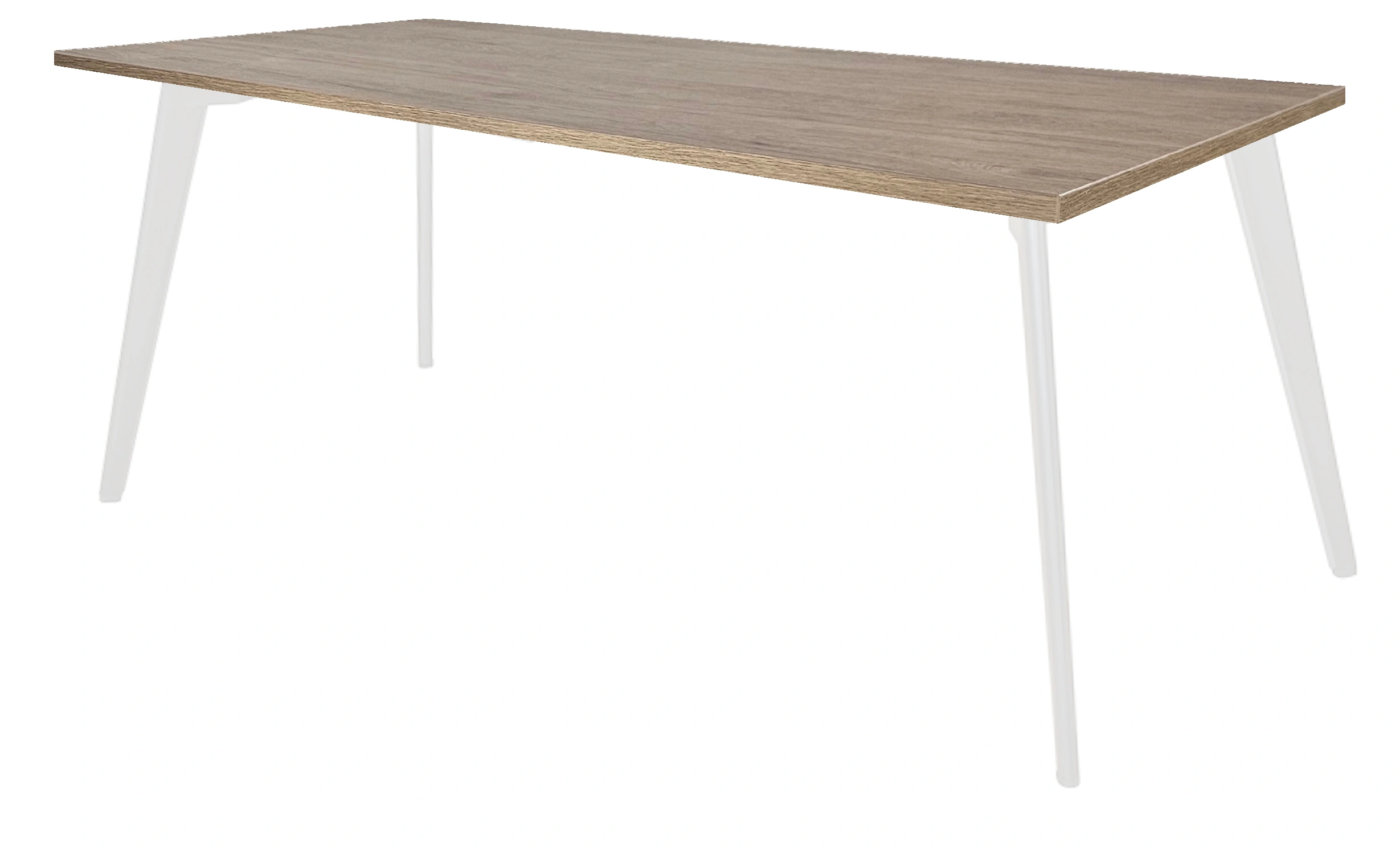 Real-poot Vergadertafel recht 120x80cm Wit Hickory Noten