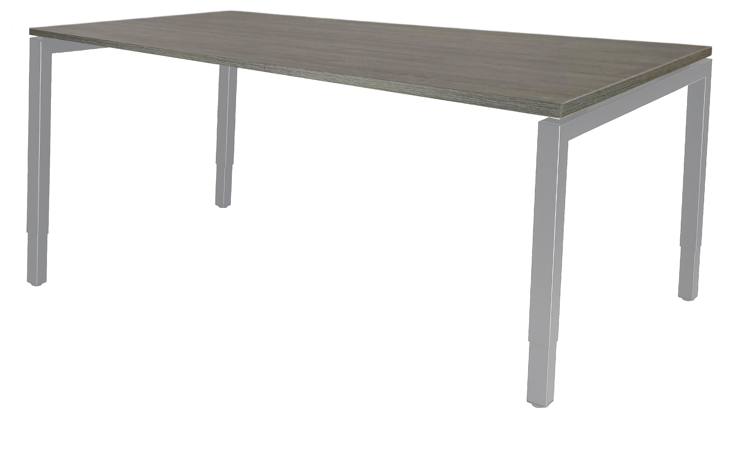 Vida 4-poots Vergadertafel recht 200x100cm Aluminium Bruin eiken