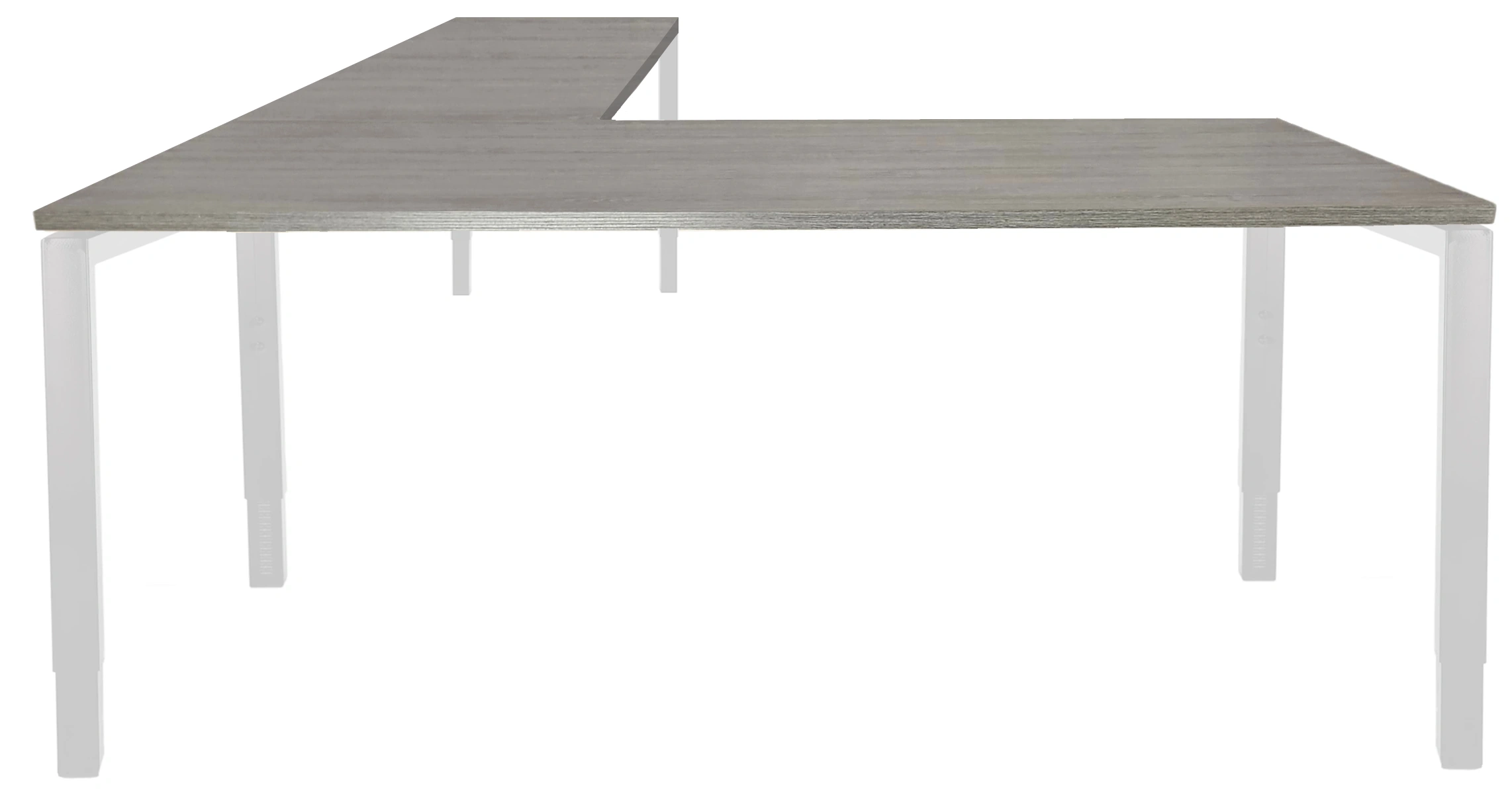 Vida 4-poots Verstelbaar Hoekbureau 200x200cm Wit Bruin eiken