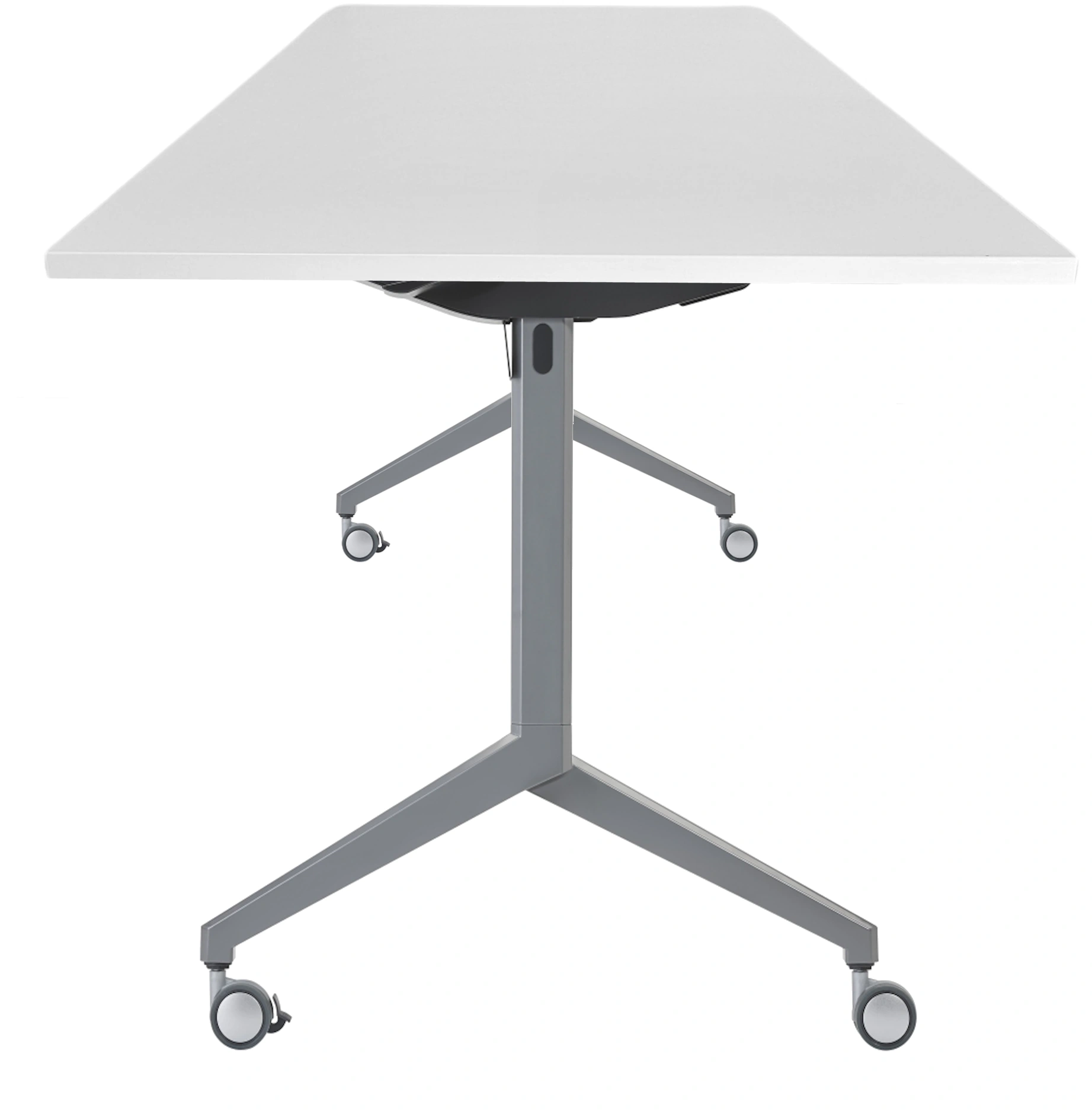 Inklapbare en verrijdbare Kantinetafel recht 120x80cm Aluminium Wit