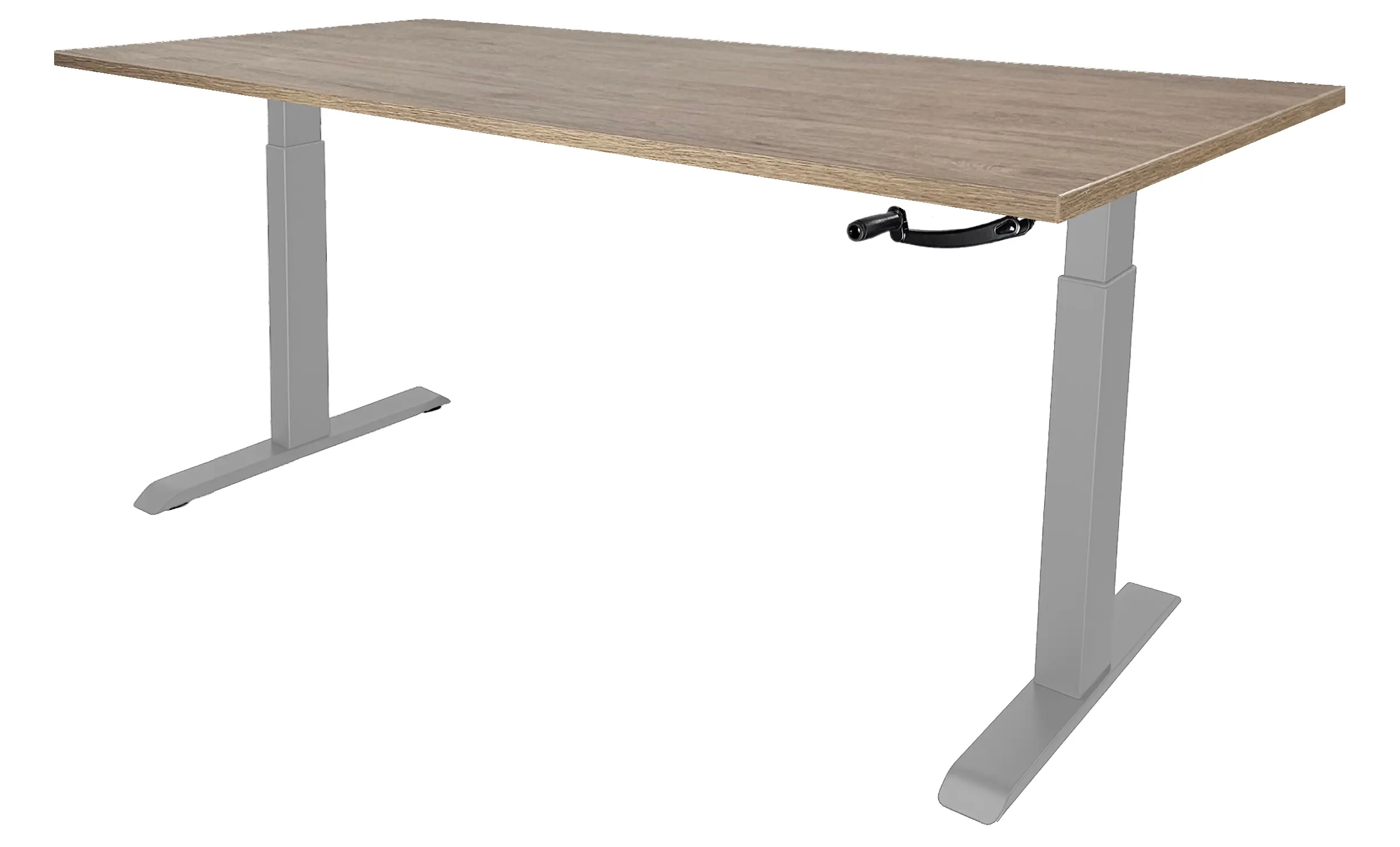 Zit-Sta Bureau Slinger Verstelbaar 200x80cm Aluminium - Hickory Noten
