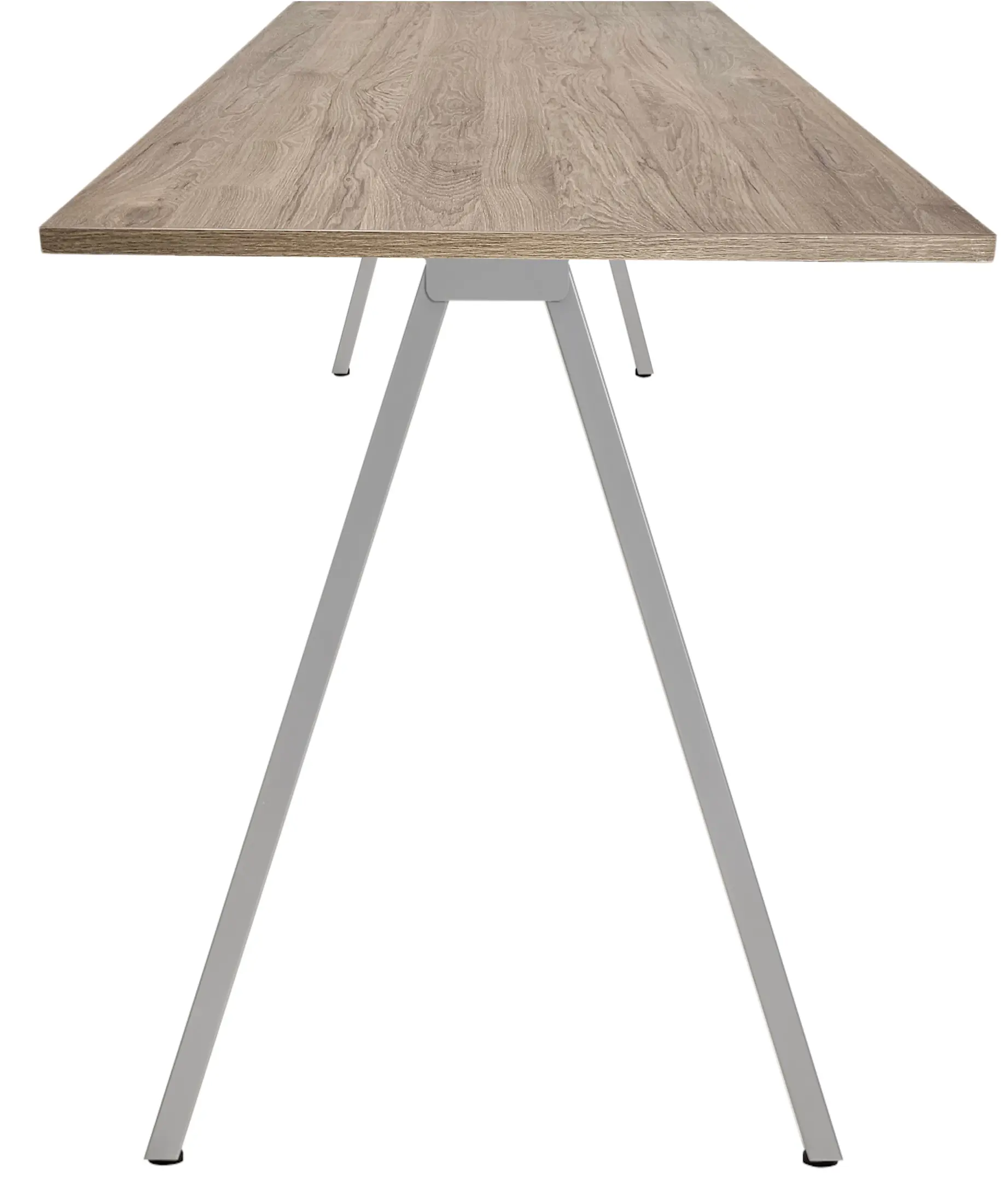 V-poot Bartafel recht 200x100cm Aluminium Hickory Noten