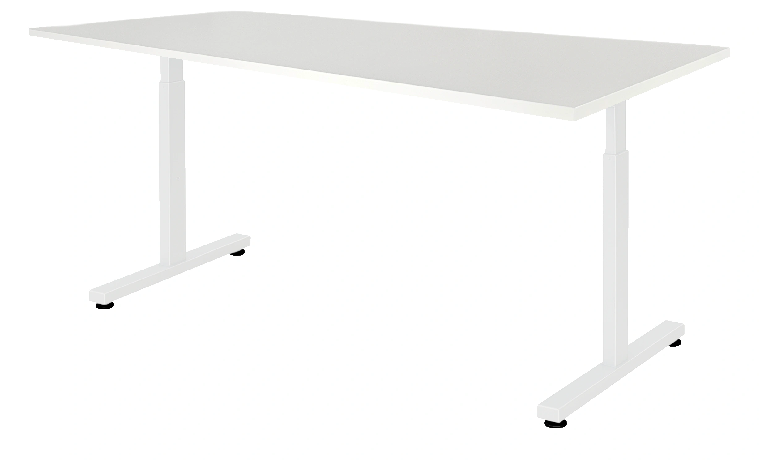 Verstelbaar Bureau Vamo T-poot 180x80cm Wit Wit
