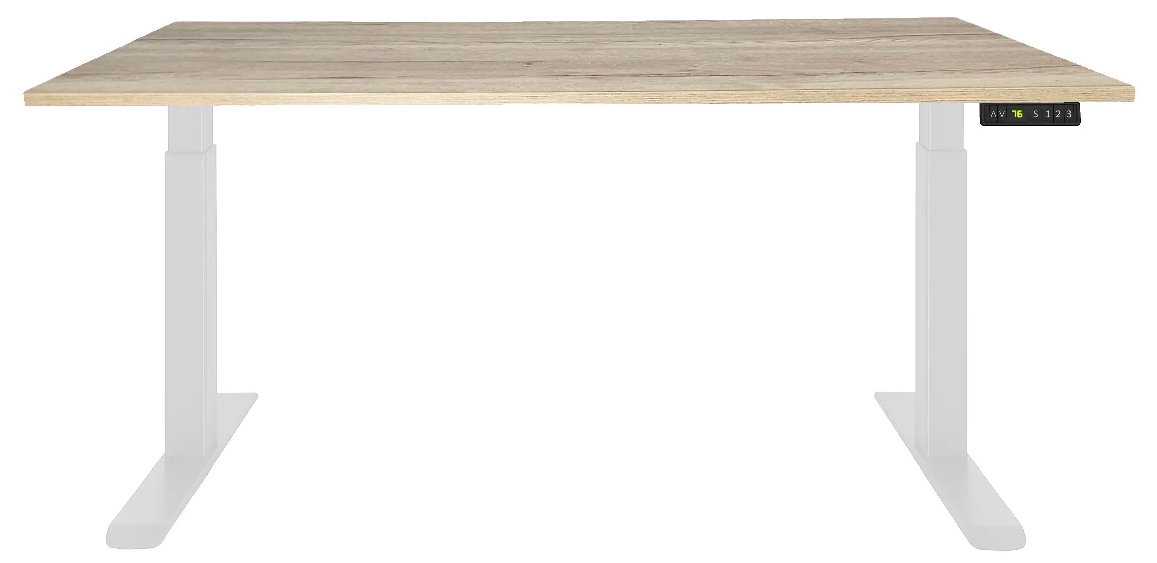 Zit-Sta Bureau Elektrisch 'Basic' 120x80cm Wit - Natuur eiken