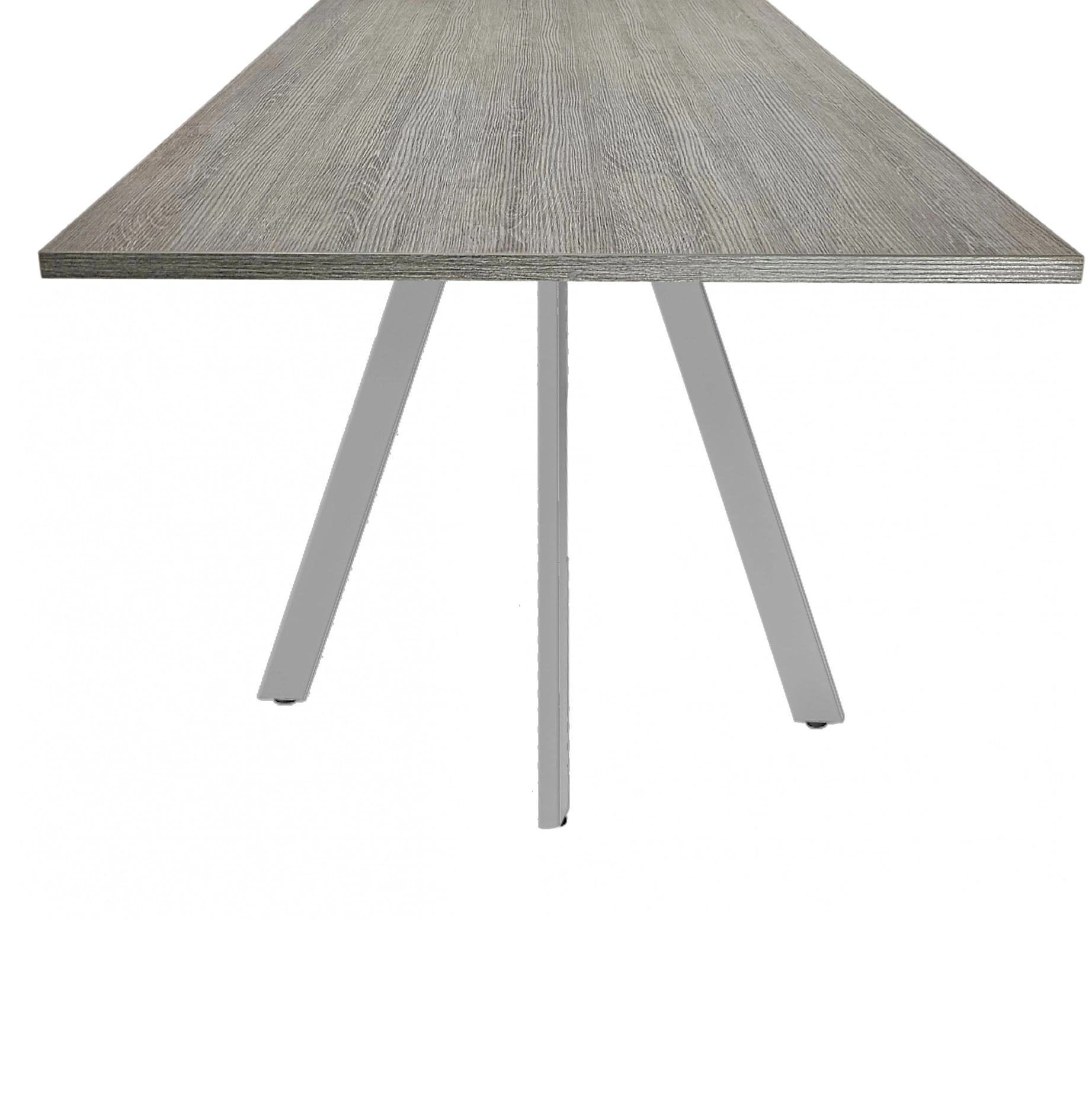 Spinpoot Vergadertafel recht 200x80cm Aluminium Bruin eiken