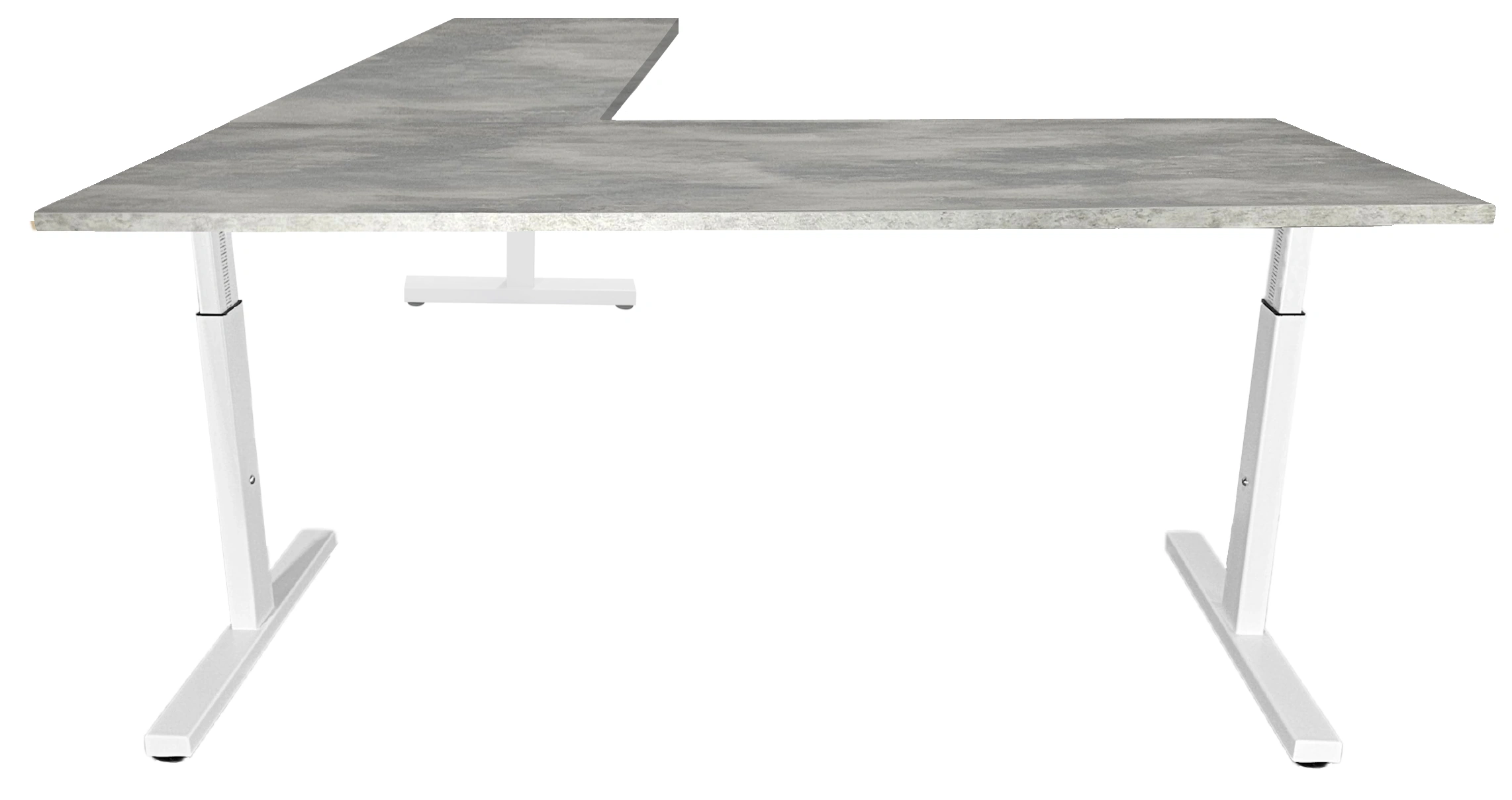 Vamo T-poot Verstelbaar Hoekbureau 200x200cm Wit Oxyd