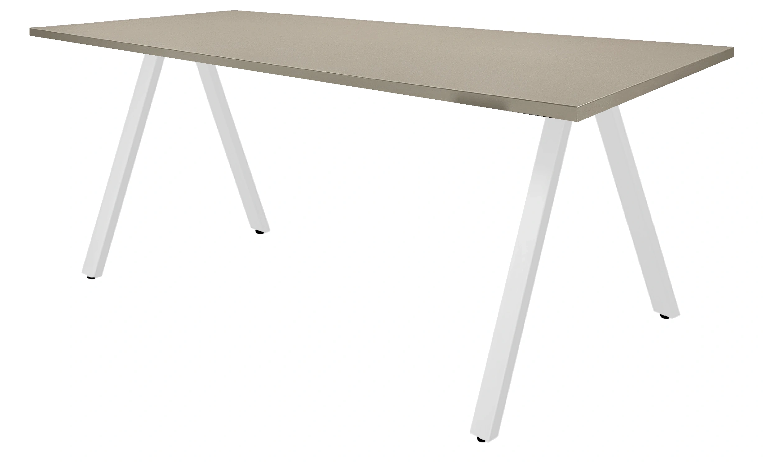 V-poot Vergadertafel recht 160x80cm Wit Cuando