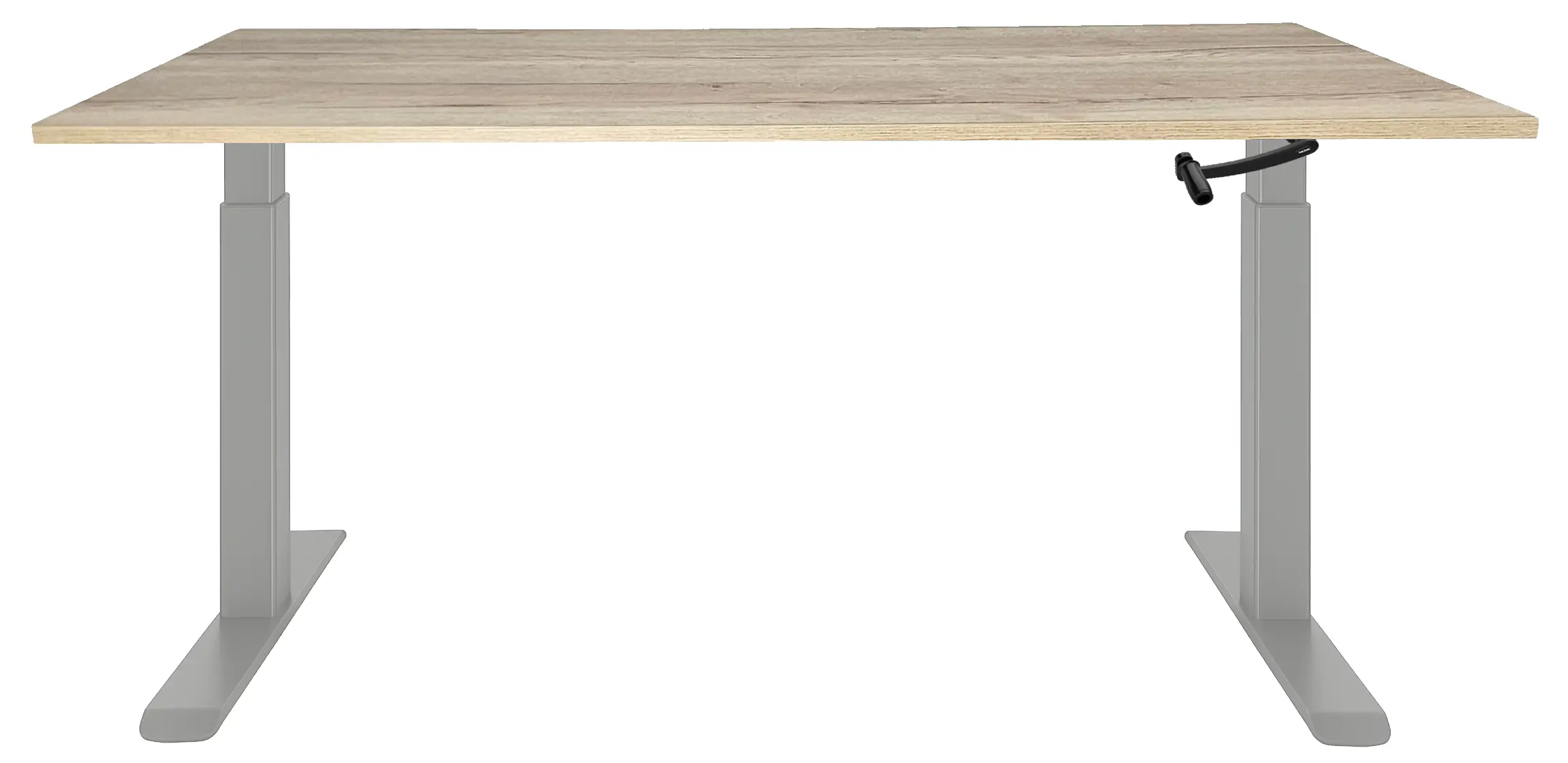 Zit-Sta Bureau Slinger Verstelbaar 200x80cm Aluminium - Natuur eiken