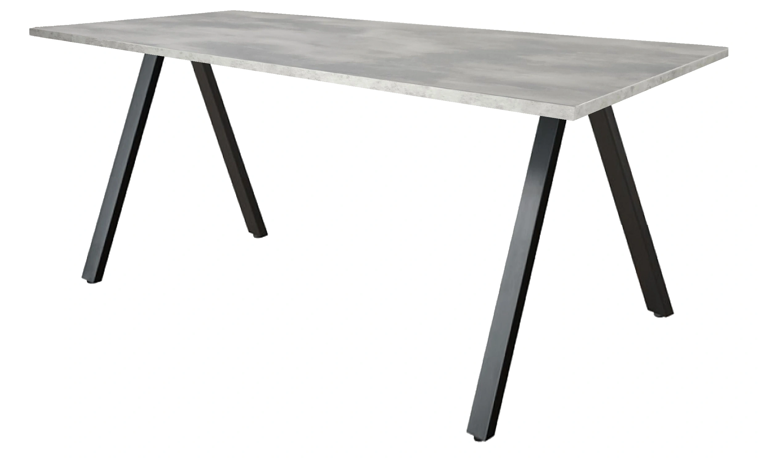 V-poot Vergadertafel recht 180x80cm Zwart Oxyd