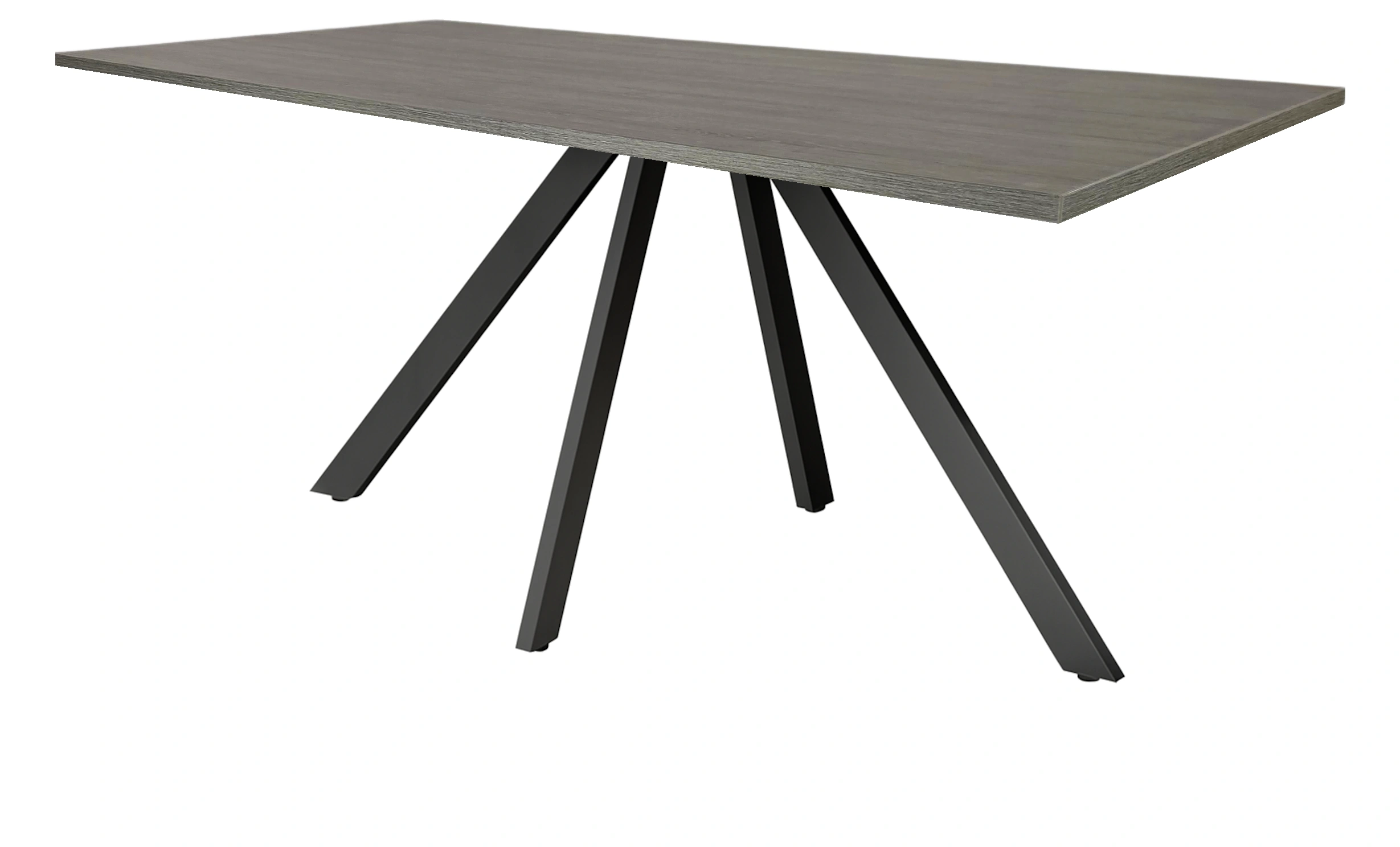 Spinpoot Vergadertafel recht 160x80cm Zwart Bruin eiken