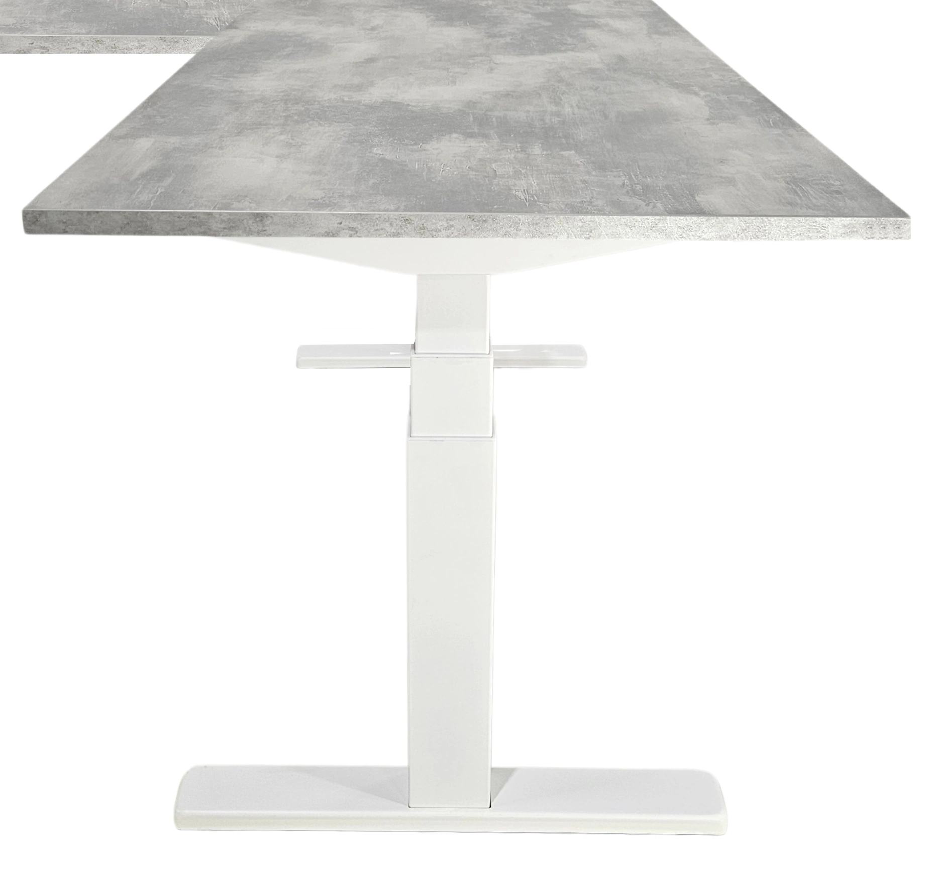 Elektrisch zit-sta Hoekbureau 200x200cm Wit Oxyd
