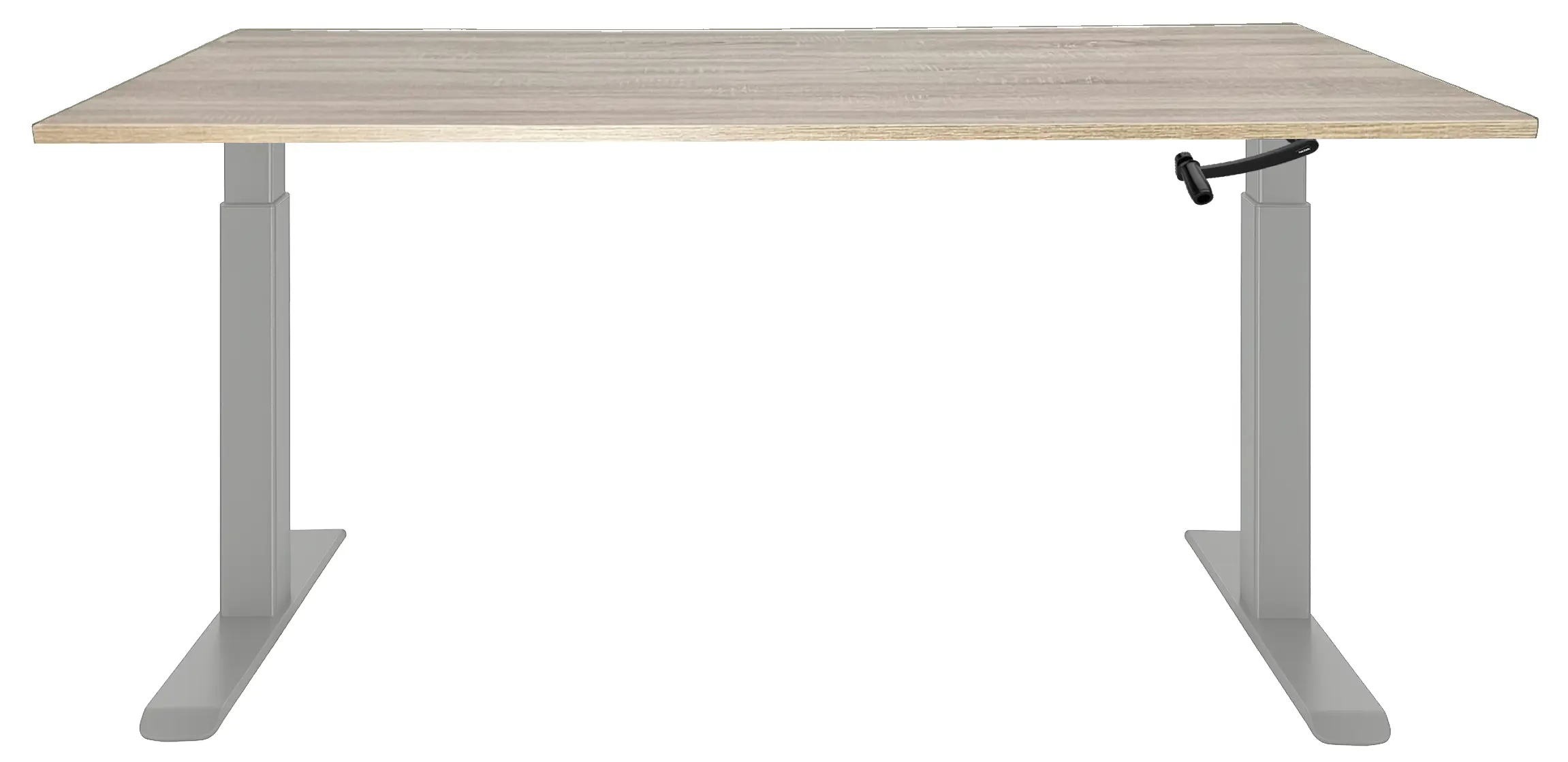 Zit-Sta Bureau Slinger Verstelbaar 200x80cm Aluminium - Midden eiken