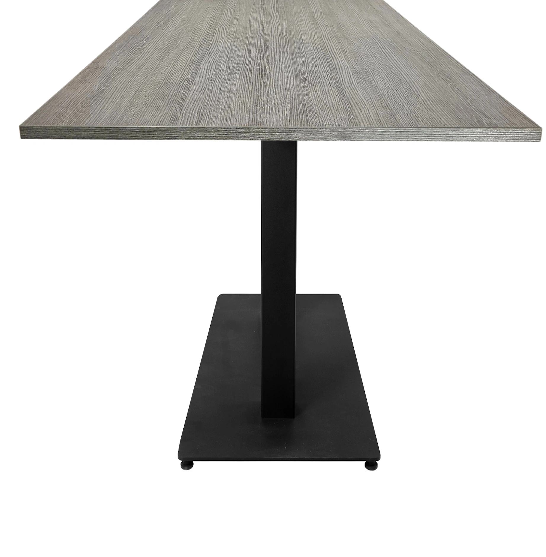 Kolompoot  Vergadertafel recht 140x80cm Zwart Bruin eiken