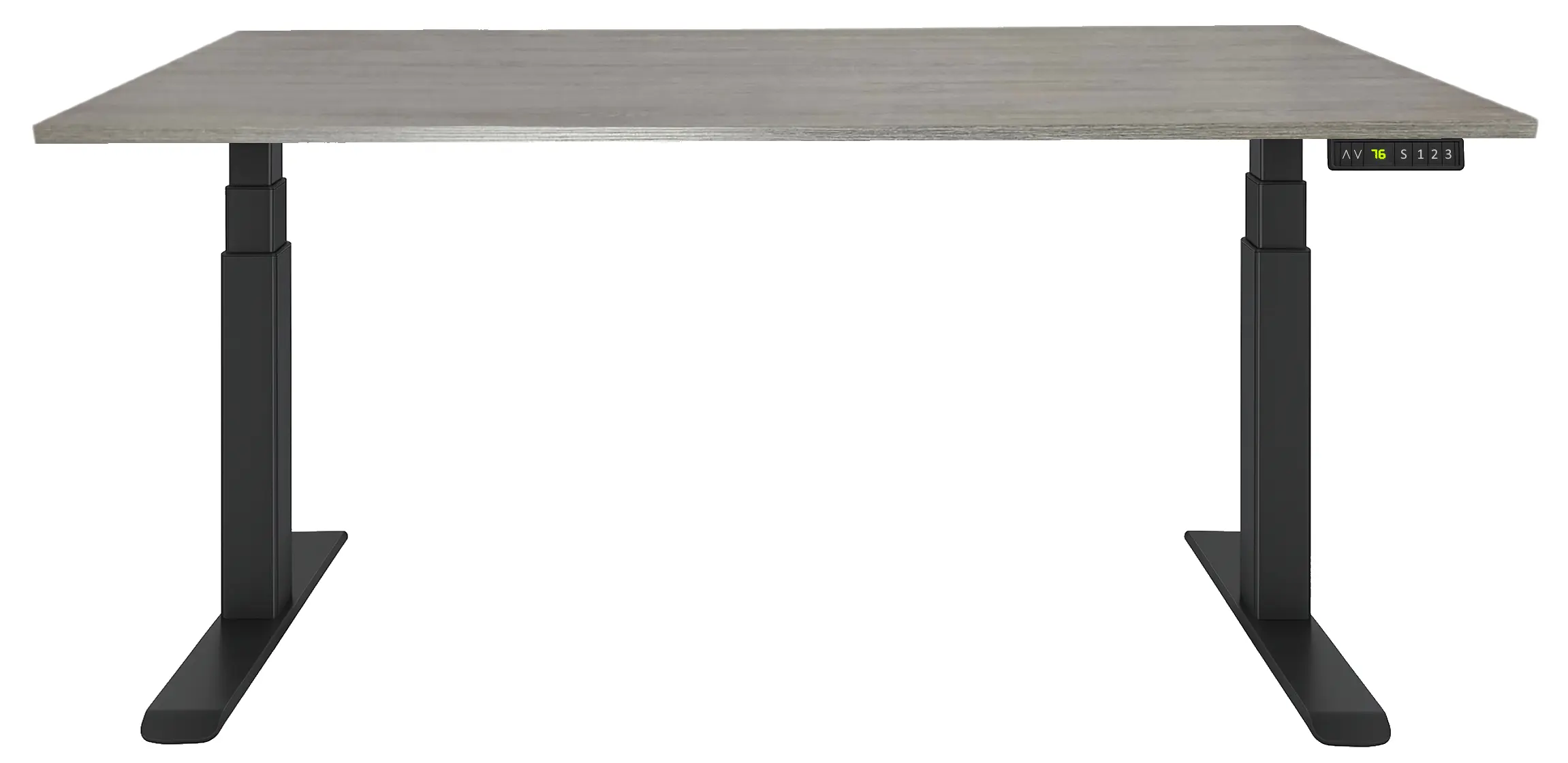 Zit-Sta Bureau Elektrisch 'Professional' EN-527 200x80cm Zwart - Bruin eiken