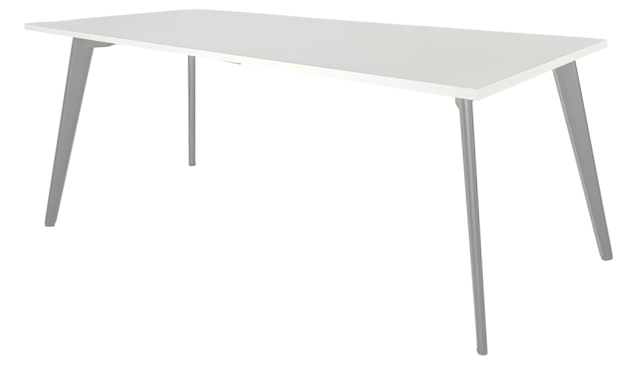 Real-poot Kantinetafel recht 120x80cm Aluminium Wit