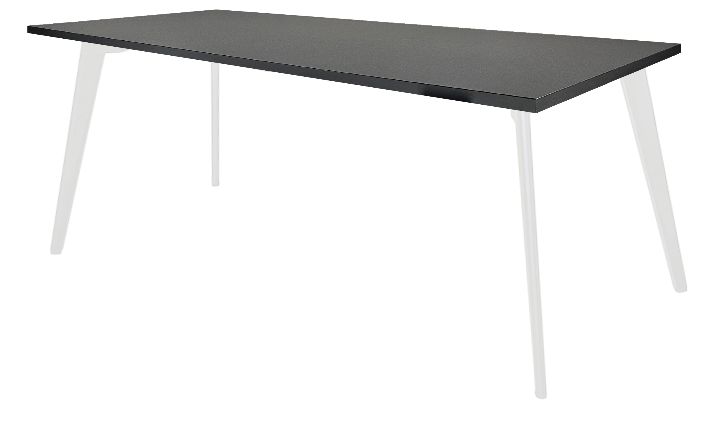 Real-poot Vergadertafel recht 120x80cm Wit Zwart