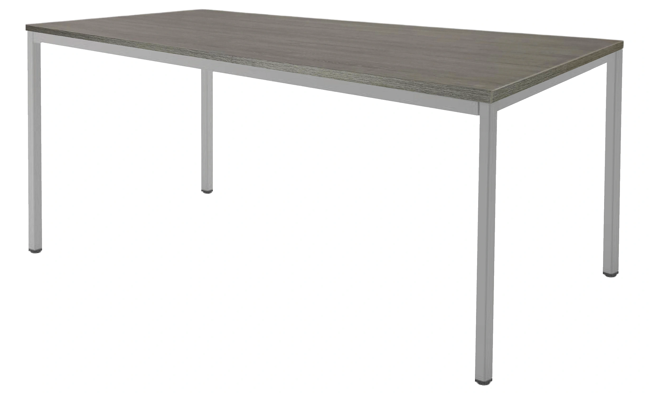 Budget 4-poots Vergadertafel recht 120x80cm Aluminium Bruin eiken