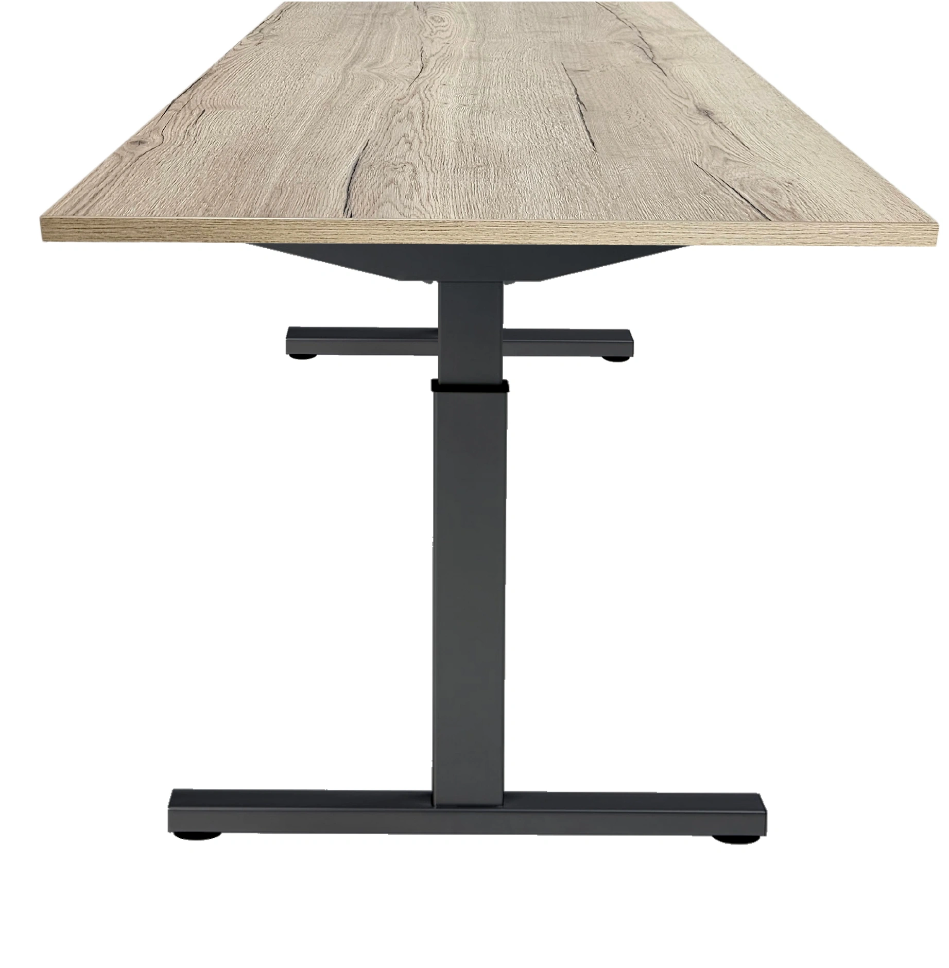 Vamo T-poot Vergadertafel recht 200x100cm Zwart Natuur eiken