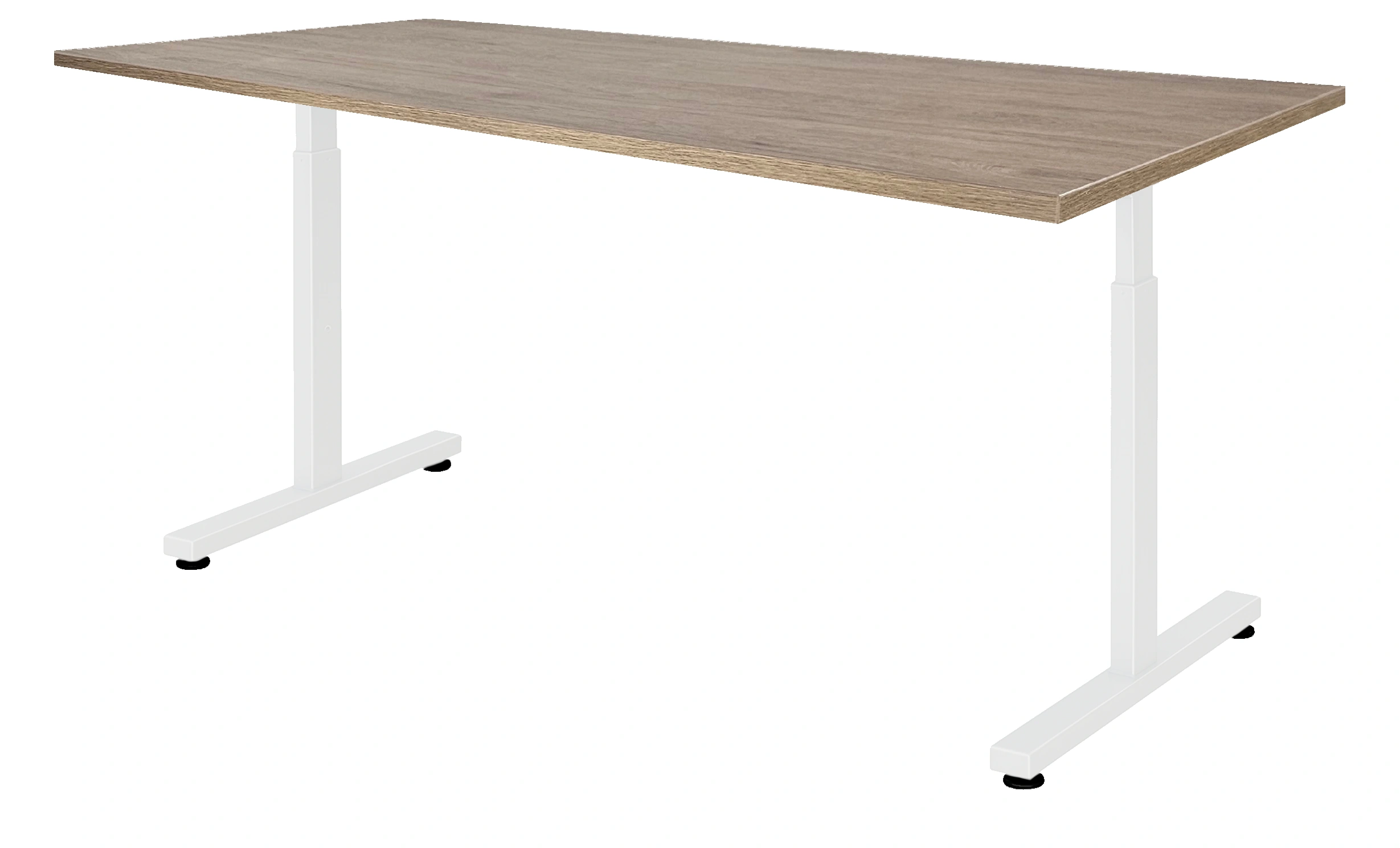 Vamo T-poot Vergadertafel recht 200x100cm Wit Hickory Noten