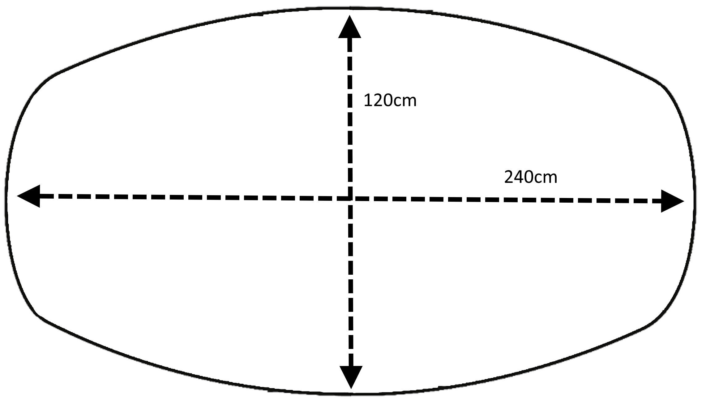 Real-poot Vergadertafel Deens Ovaal 240x120cm Aluminium - Zwart