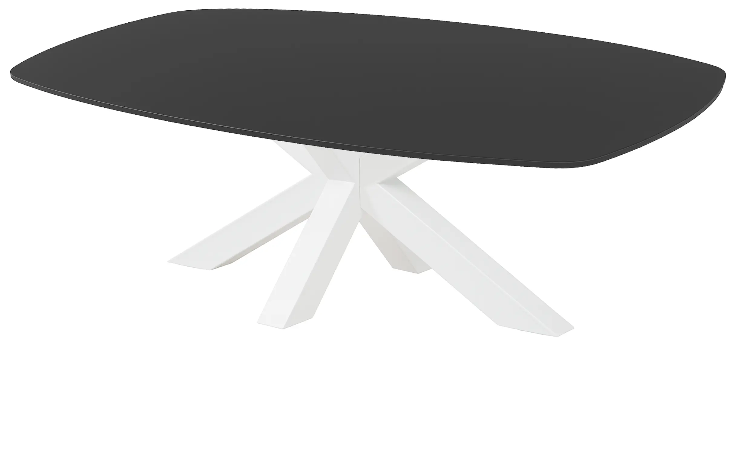 Matrix-poot Vergadertafel Deens Ovaal 240x120cm Wit - Zwart