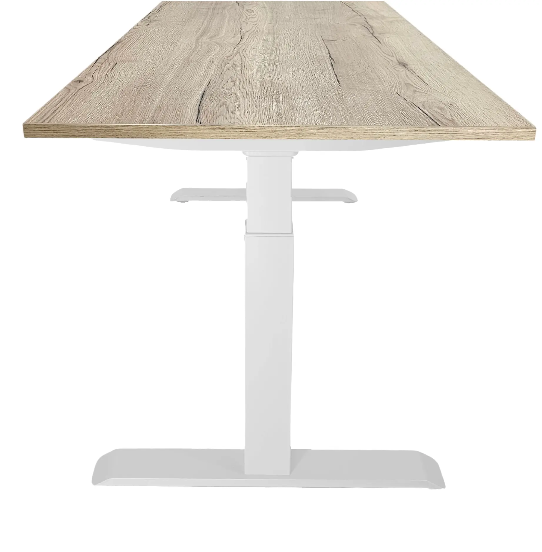 Zit-Sta Bureau Elektrisch 'Basic' 120x80cm Wit - Natuur eiken