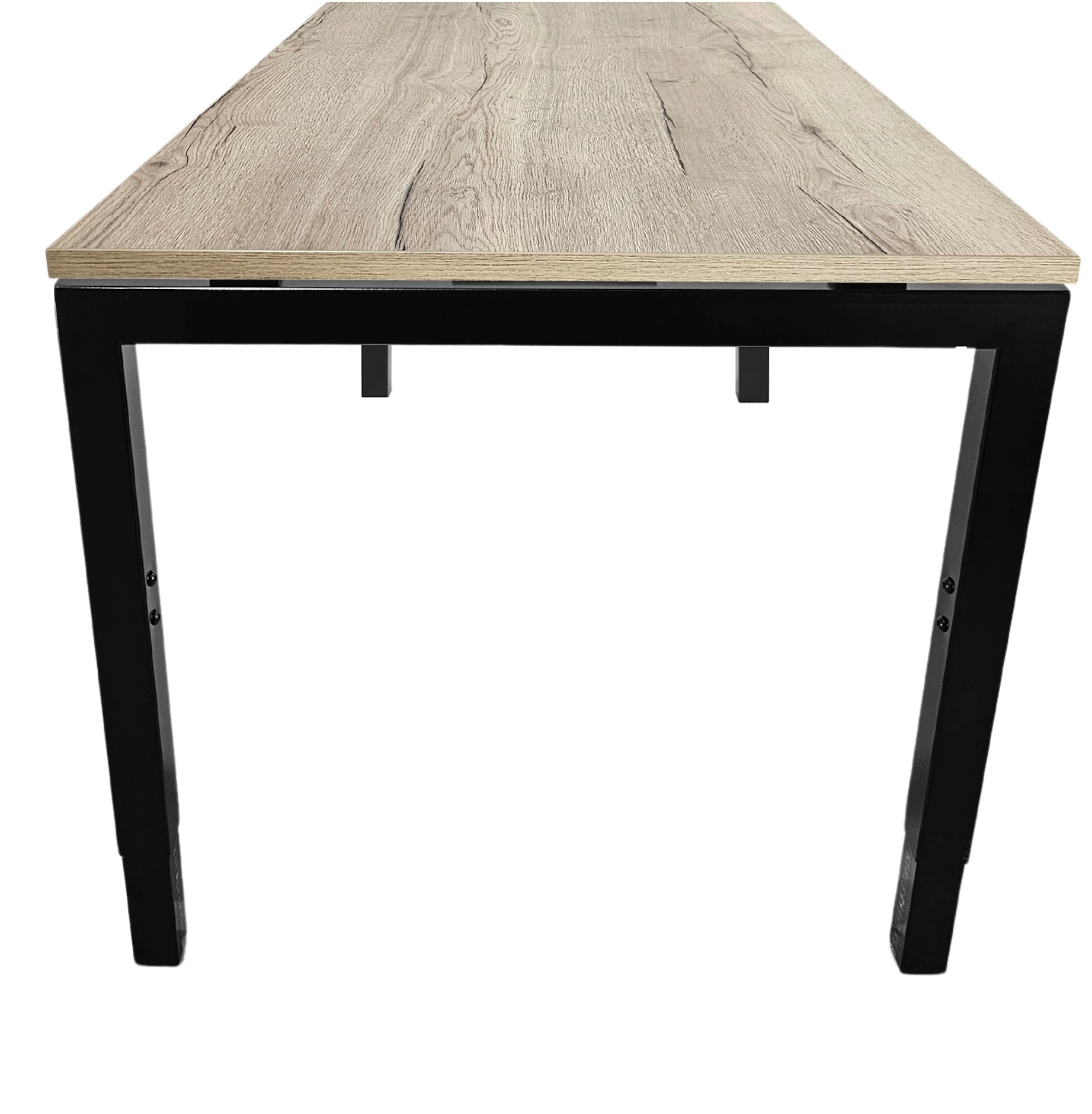 Vida 4-poots Vergadertafel recht 140x80cm Zwart Natuur eiken