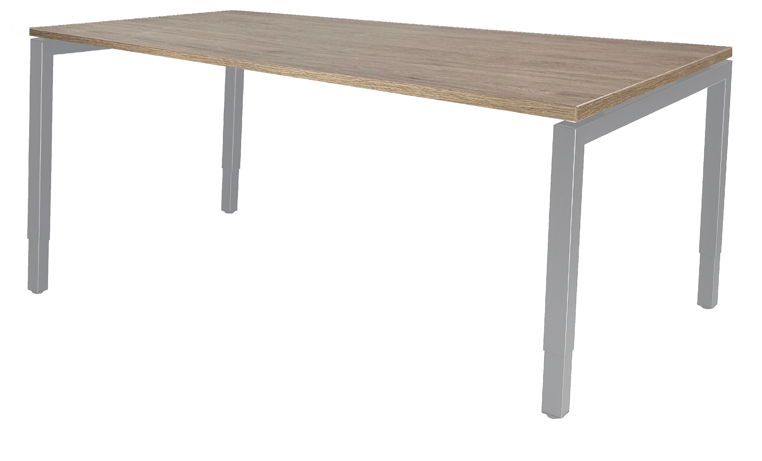 Vida 4-poots Kantinetafel recht 200x100cm Aluminium Hickory Noten