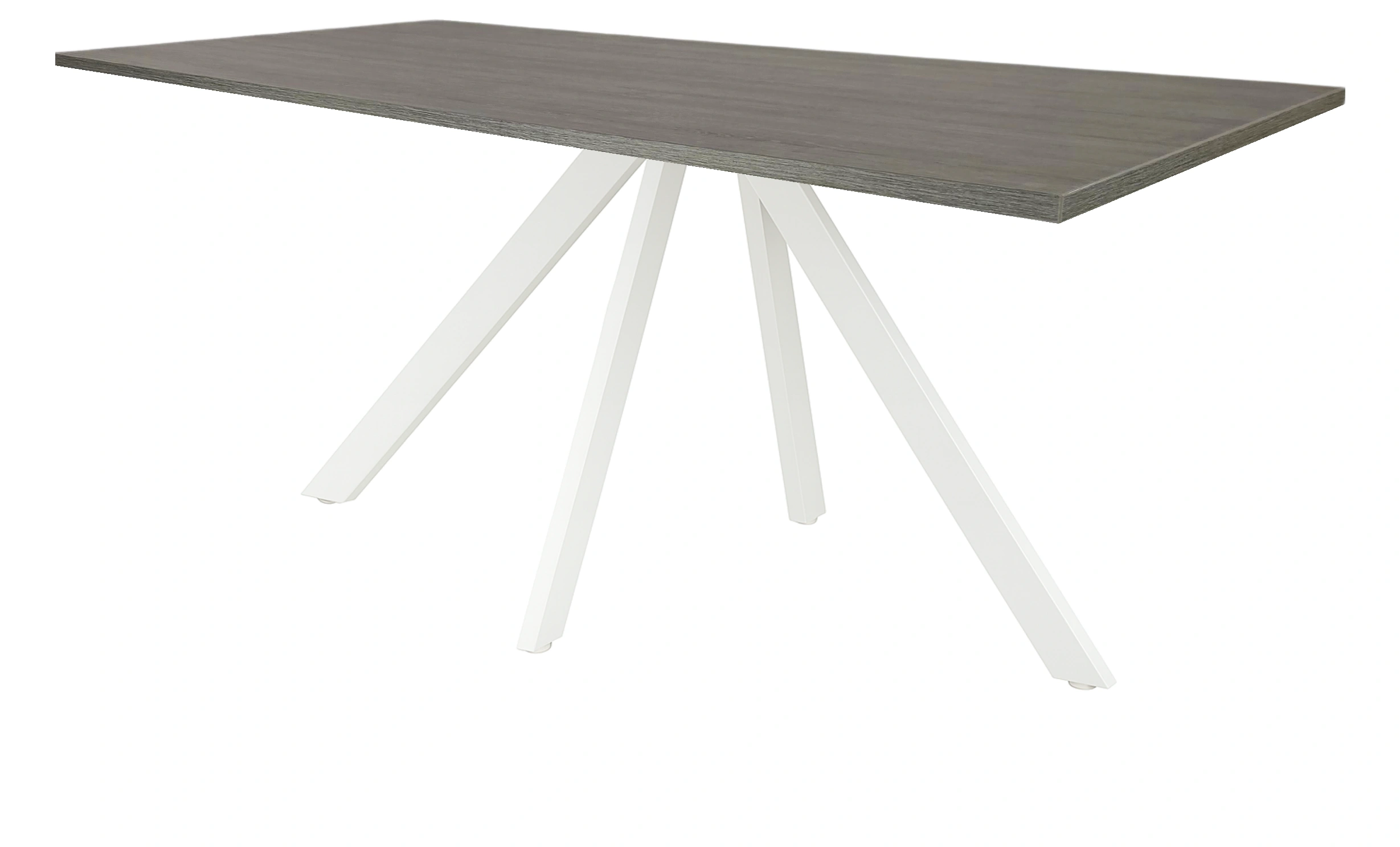 Spinpoot Vergadertafel recht 160x80cm Wit Bruin eiken
