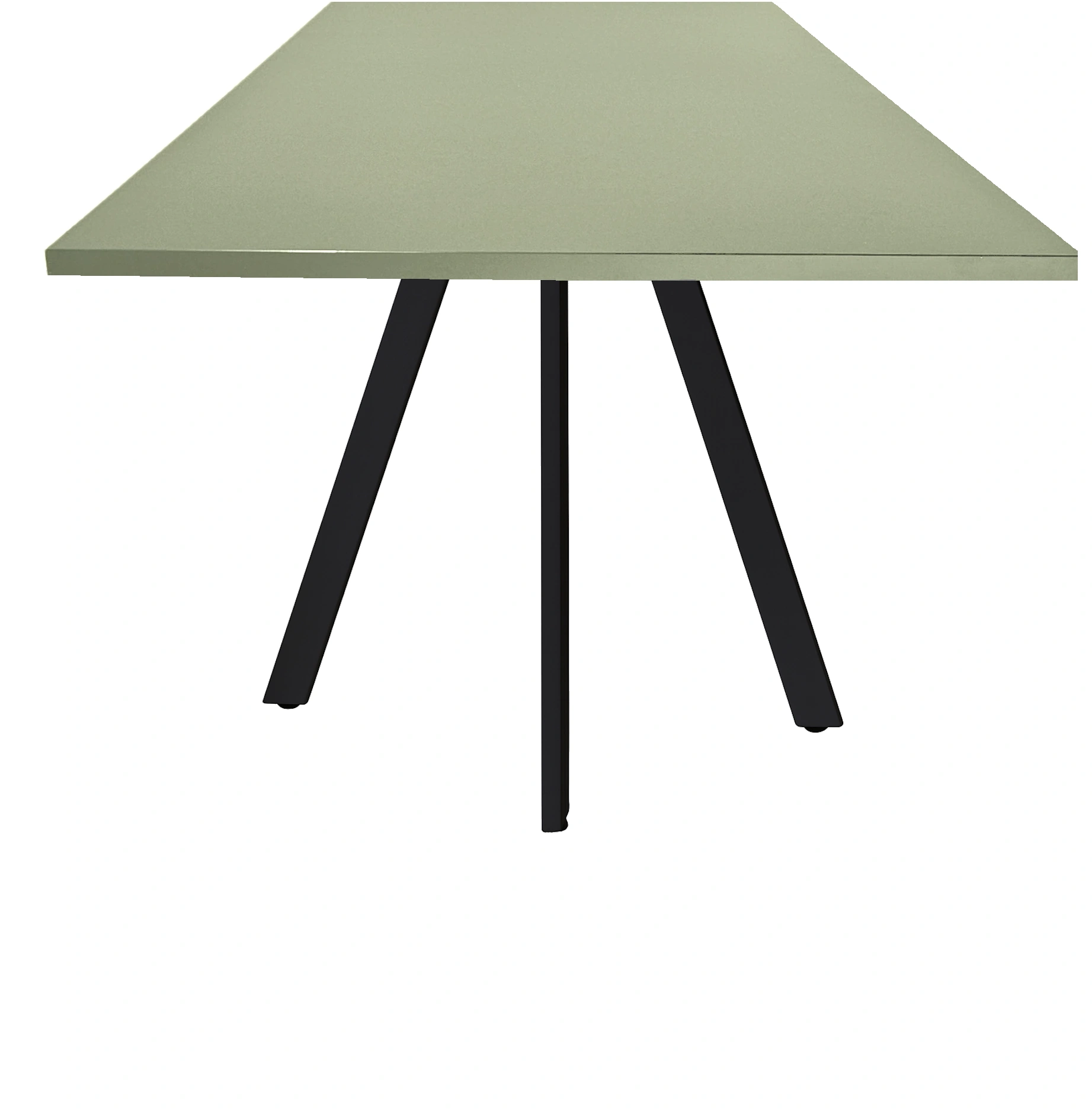 Spinpoot Vergadertafel recht 200x80cm Zwart Pine