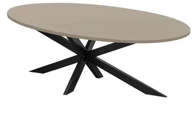 Sterpoot Vergadertafel Ovaal 220x110cm Zwart - Cuando