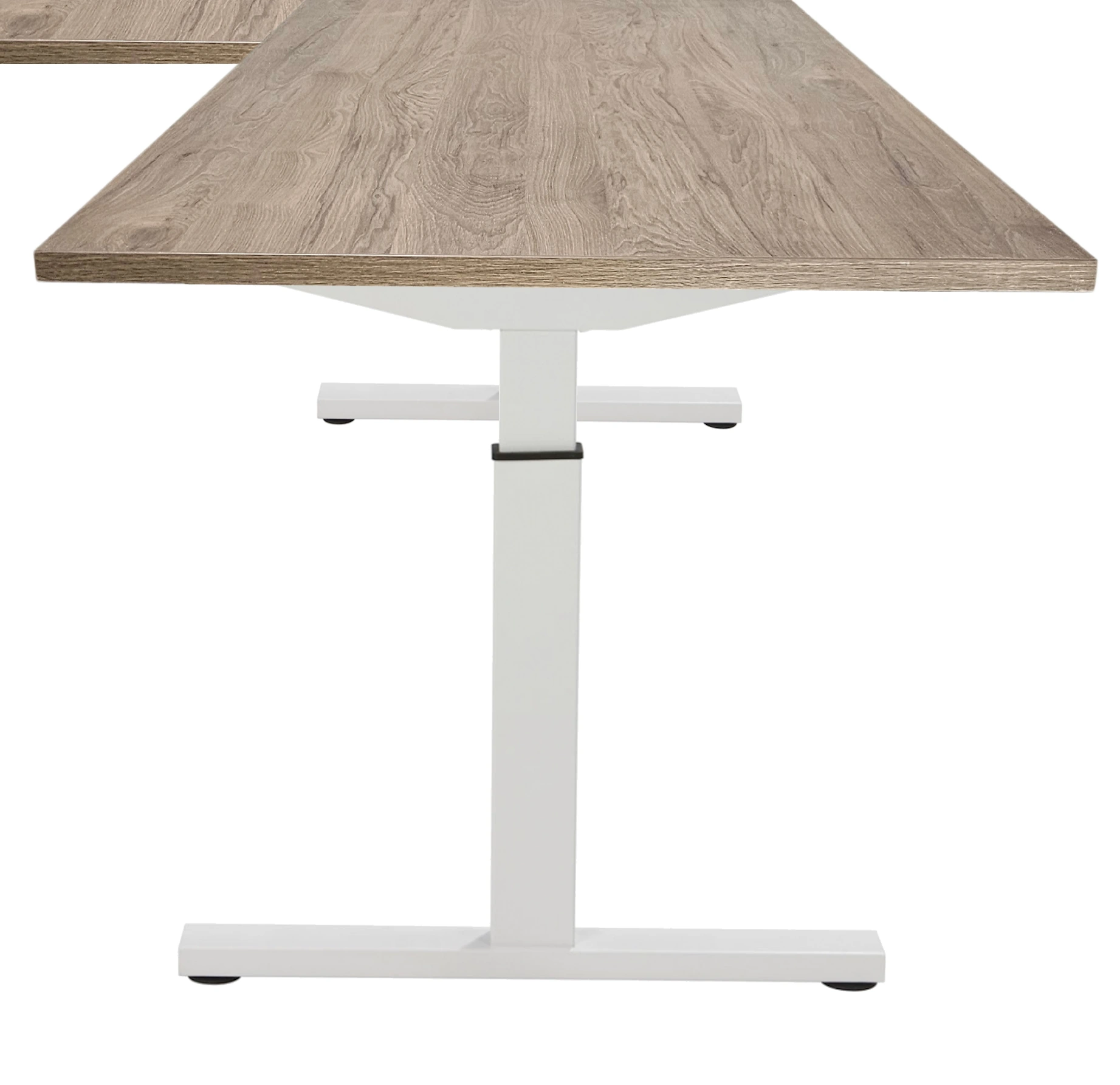 Vamo T-poot Verstelbaar Hoekbureau 200x200cm Wit Hickory Noten