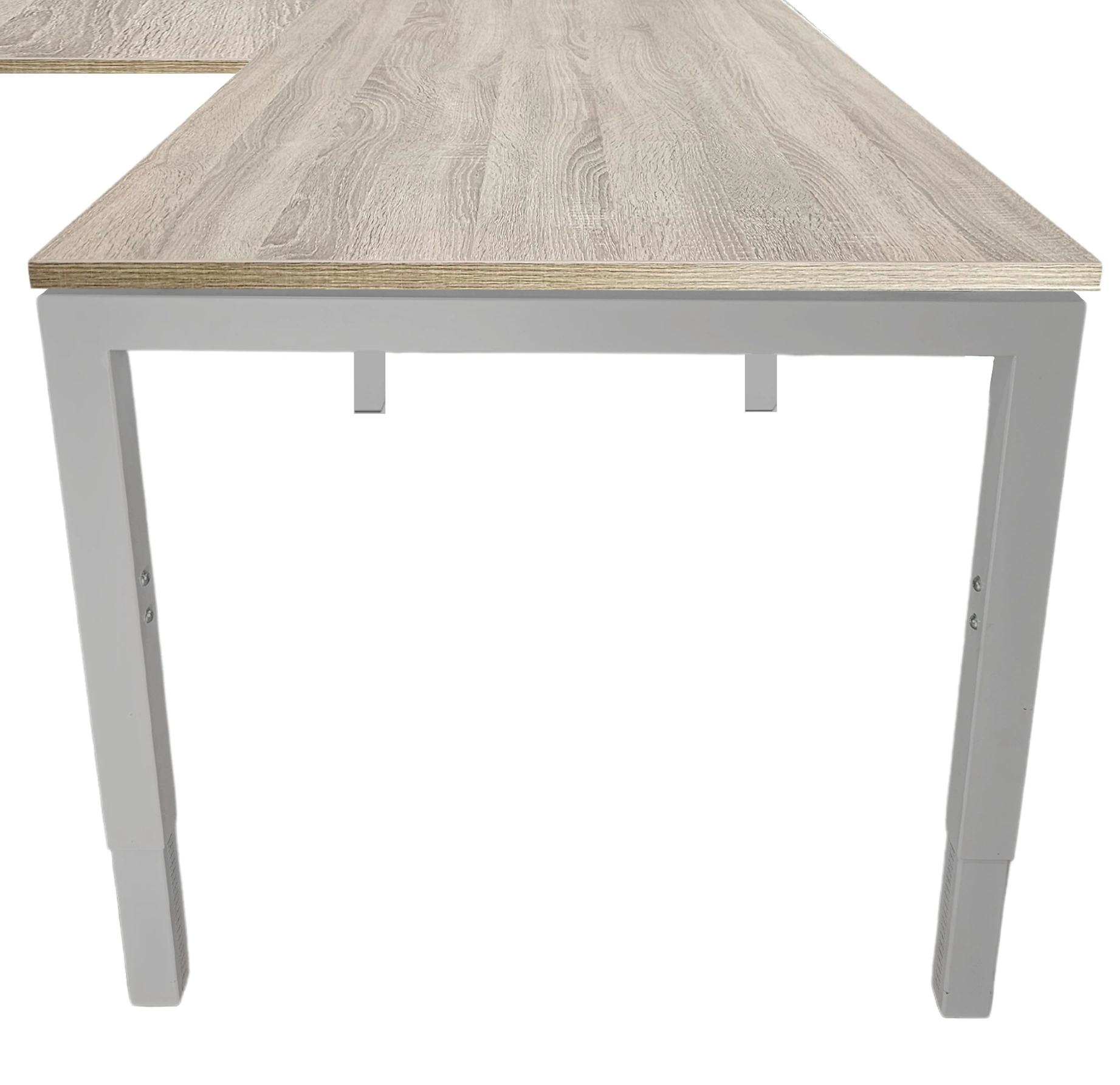 Vida 4-poots Verstelbaar Hoekbureau 280x180cm Aluminium Midden eiken