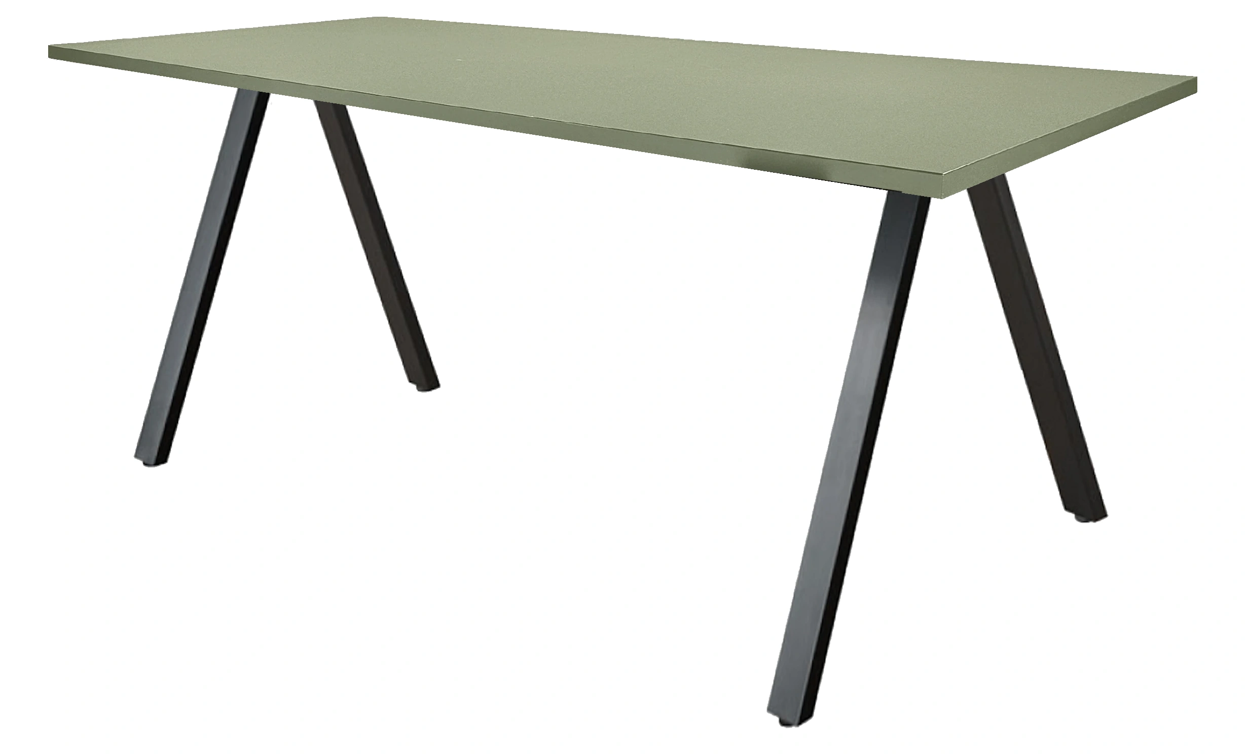 V-poot Vergadertafel recht 180x80cm Zwart Pine