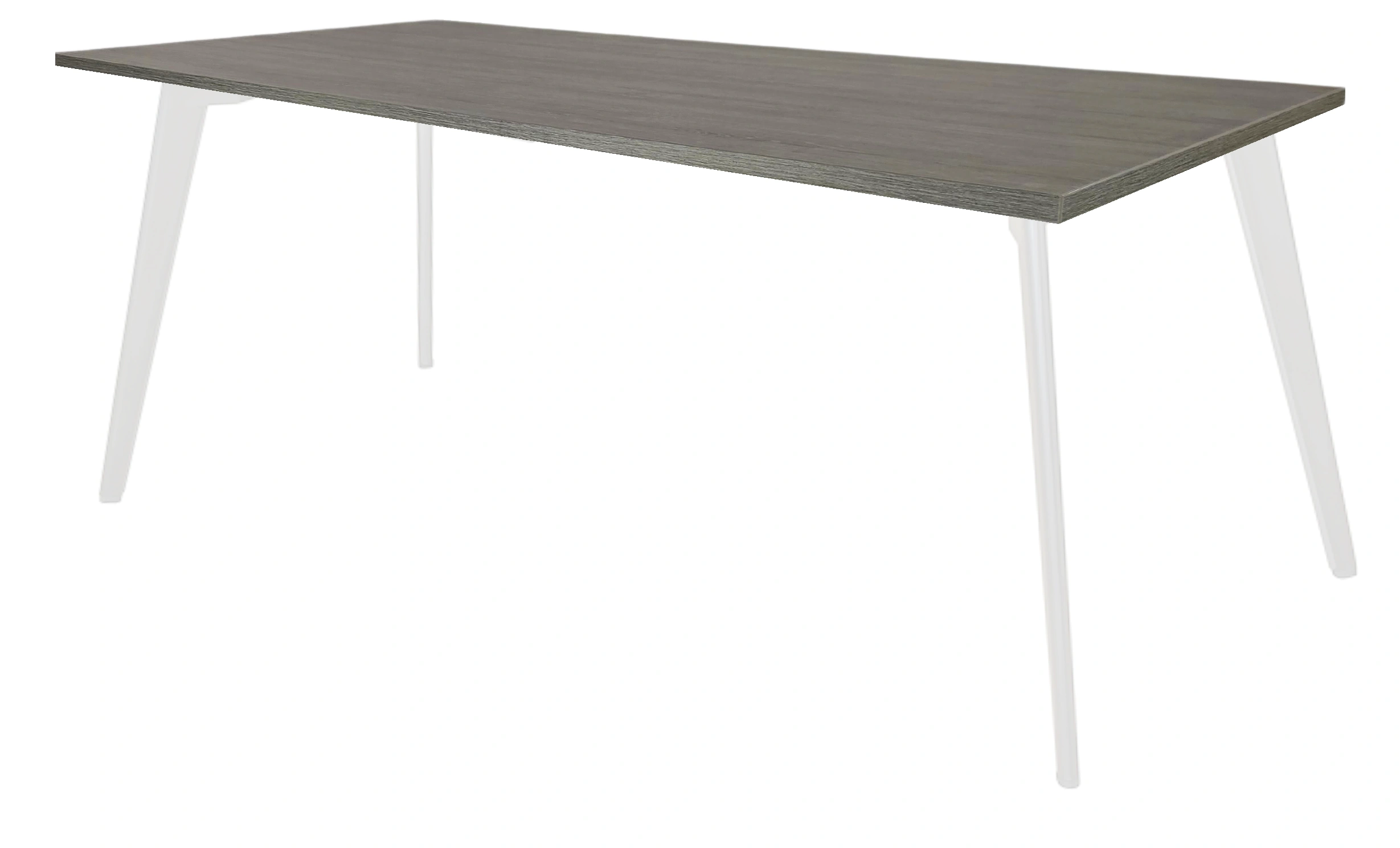 Real-poot Vergadertafel recht 200x80cm Wit Bruin eiken