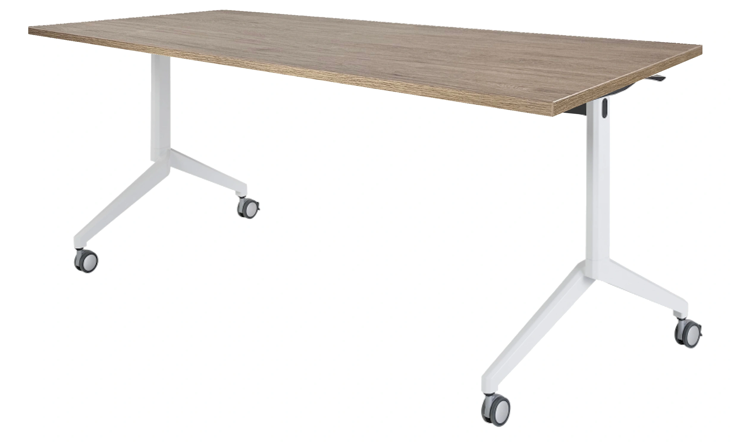 Inklapbare en verrijdbare Kantinetafel recht 180x80cm Wit Hickory Noten