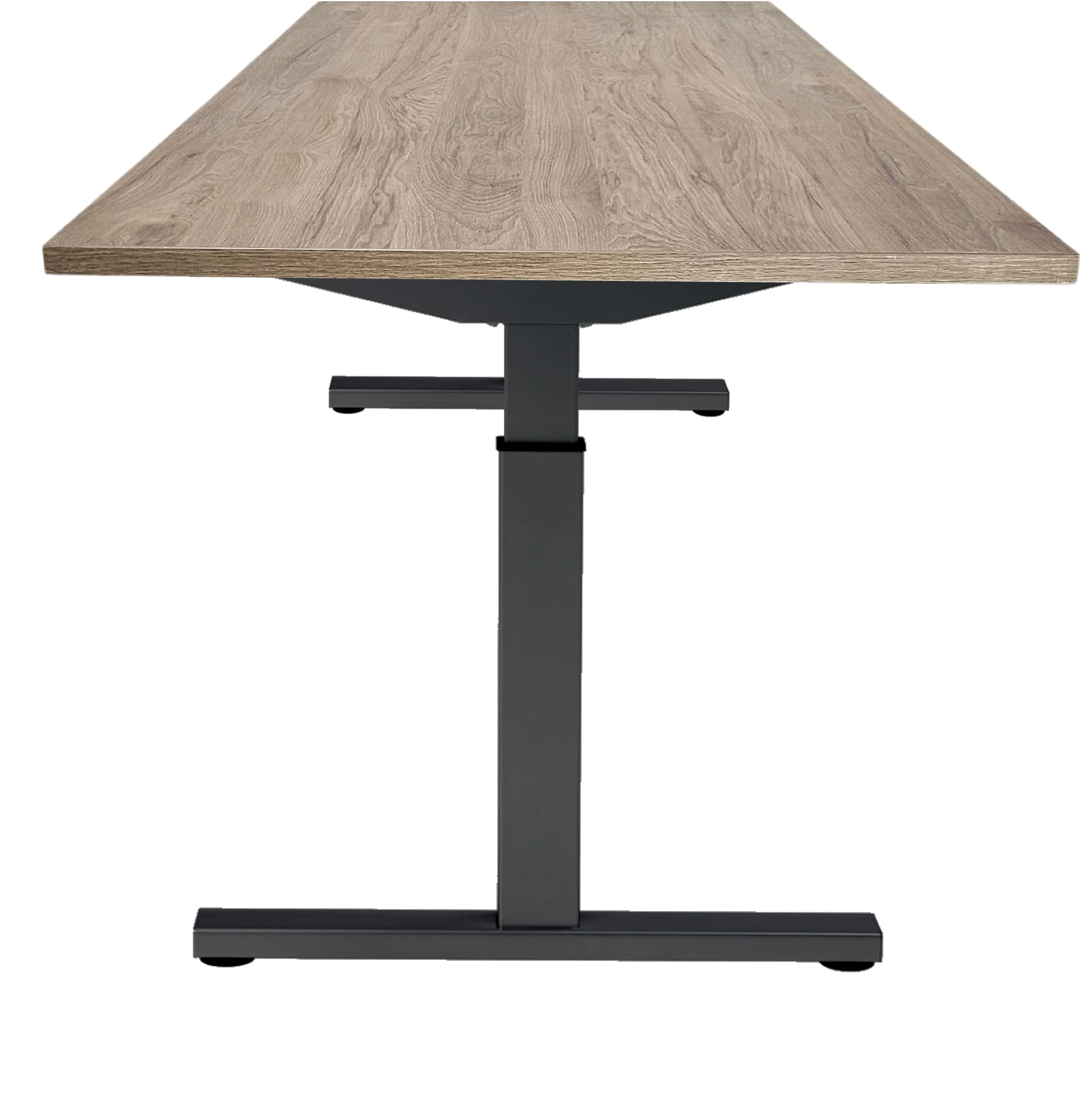 Vamo T-poot Vergadertafel recht 200x100cm Zwart Hickory Noten