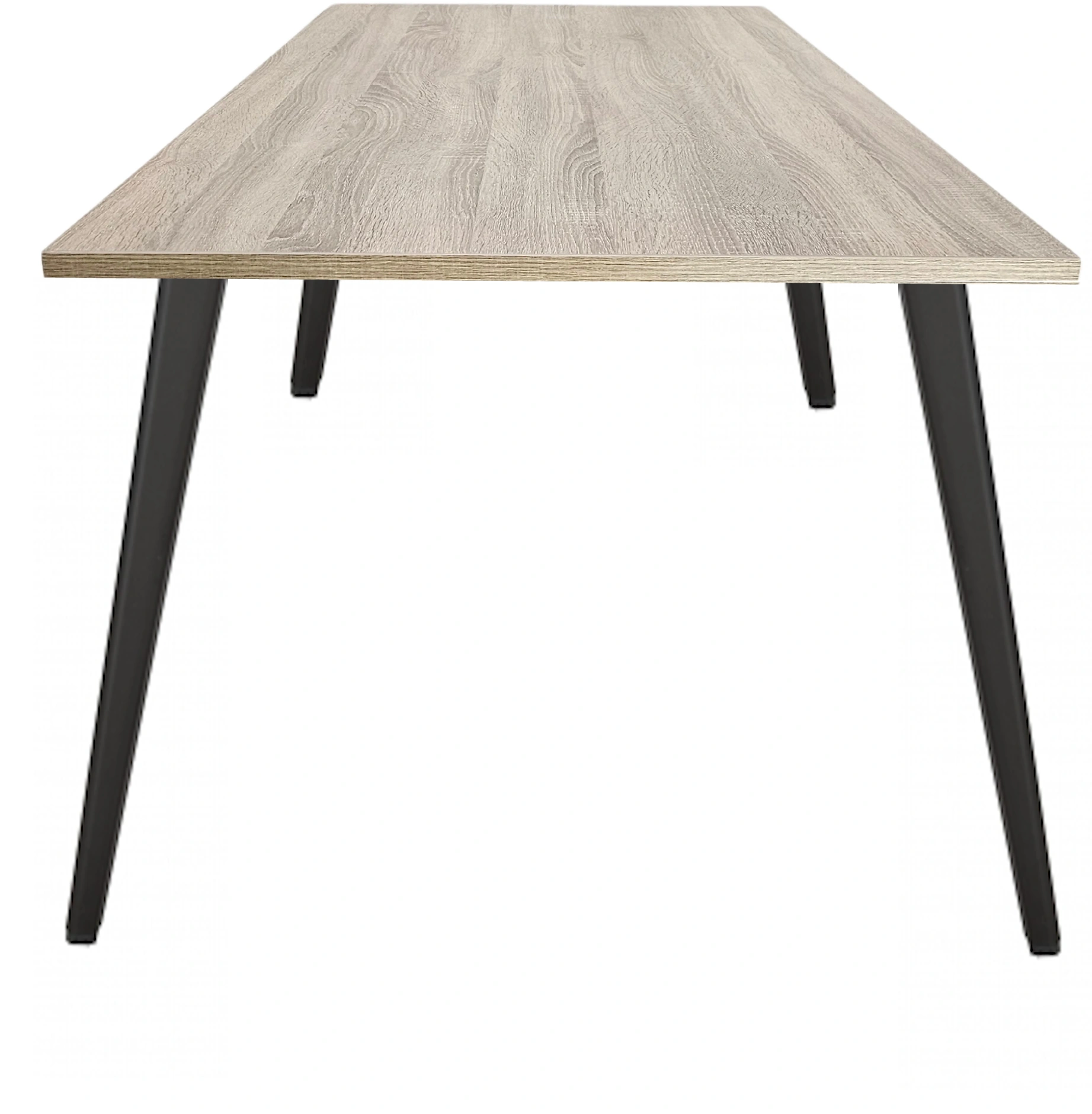 Real-poot Vergadertafel recht 120x80cm Zwart Midden eiken