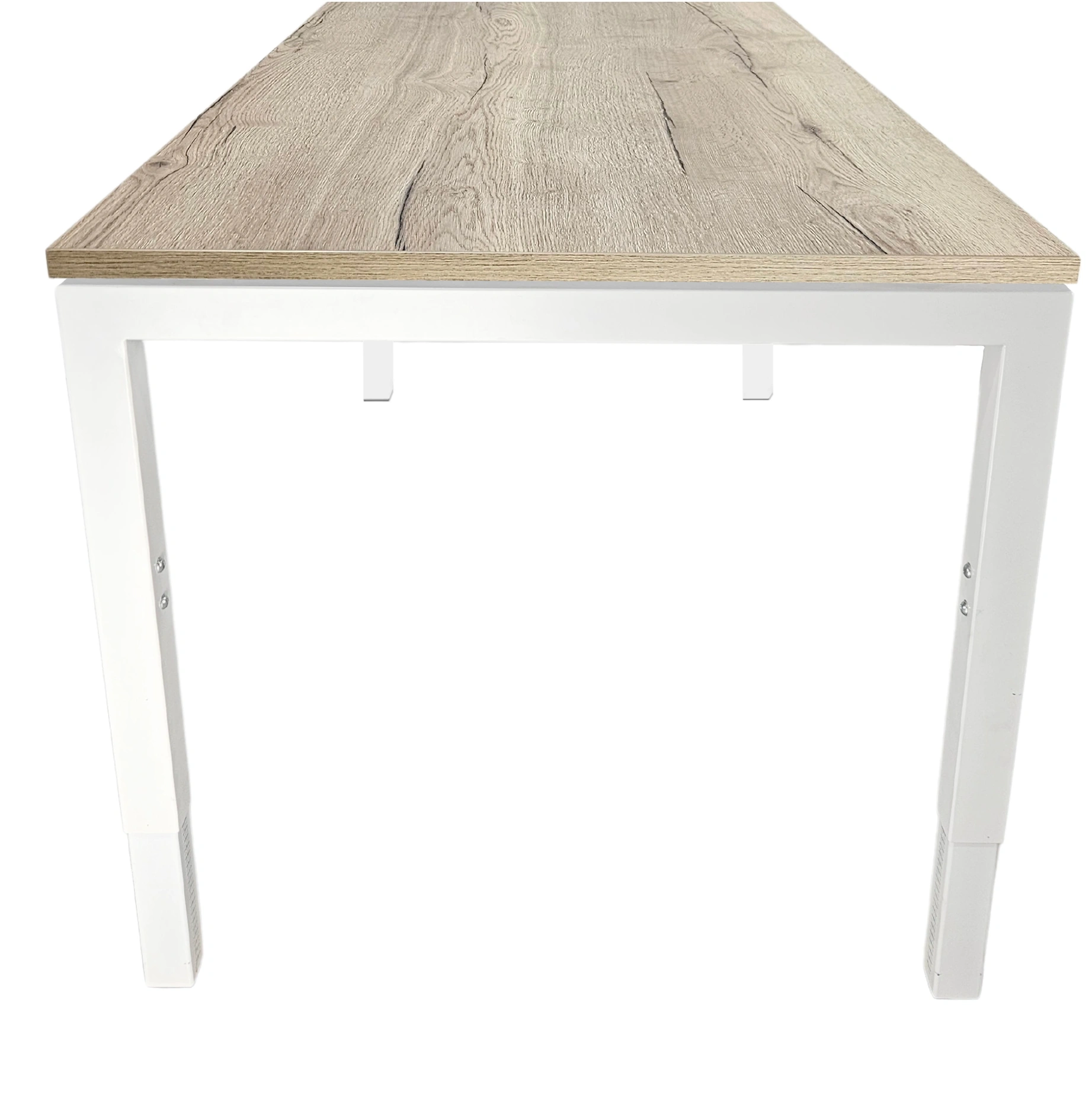 Vida 4-poots Vergadertafel recht 200x80cm Wit Natuur eiken