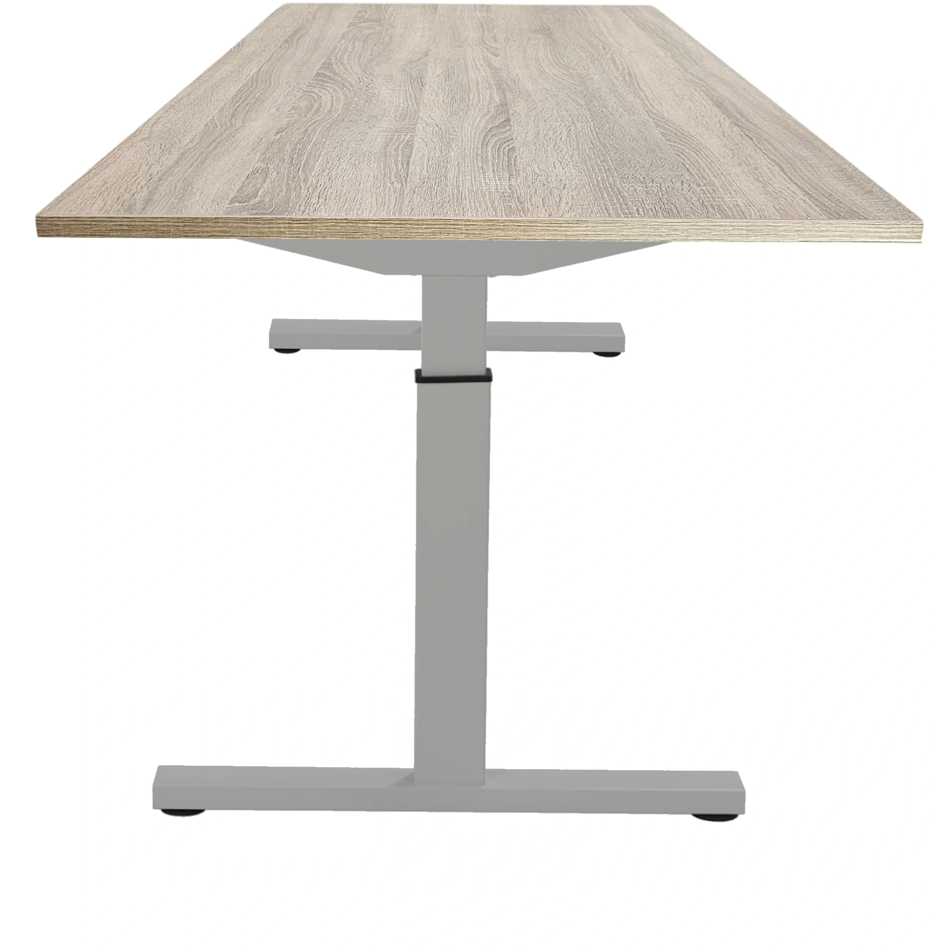 Verstelbaar Bureau Vamo T-poot 120x80cm Aluminium Midden eiken