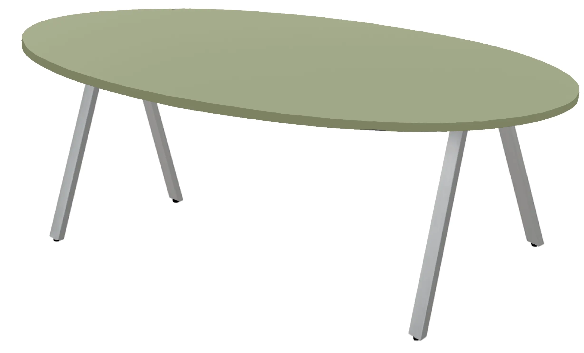 V-poot Vergadertafel Ovaal 220x110cm Aluminium - Pine