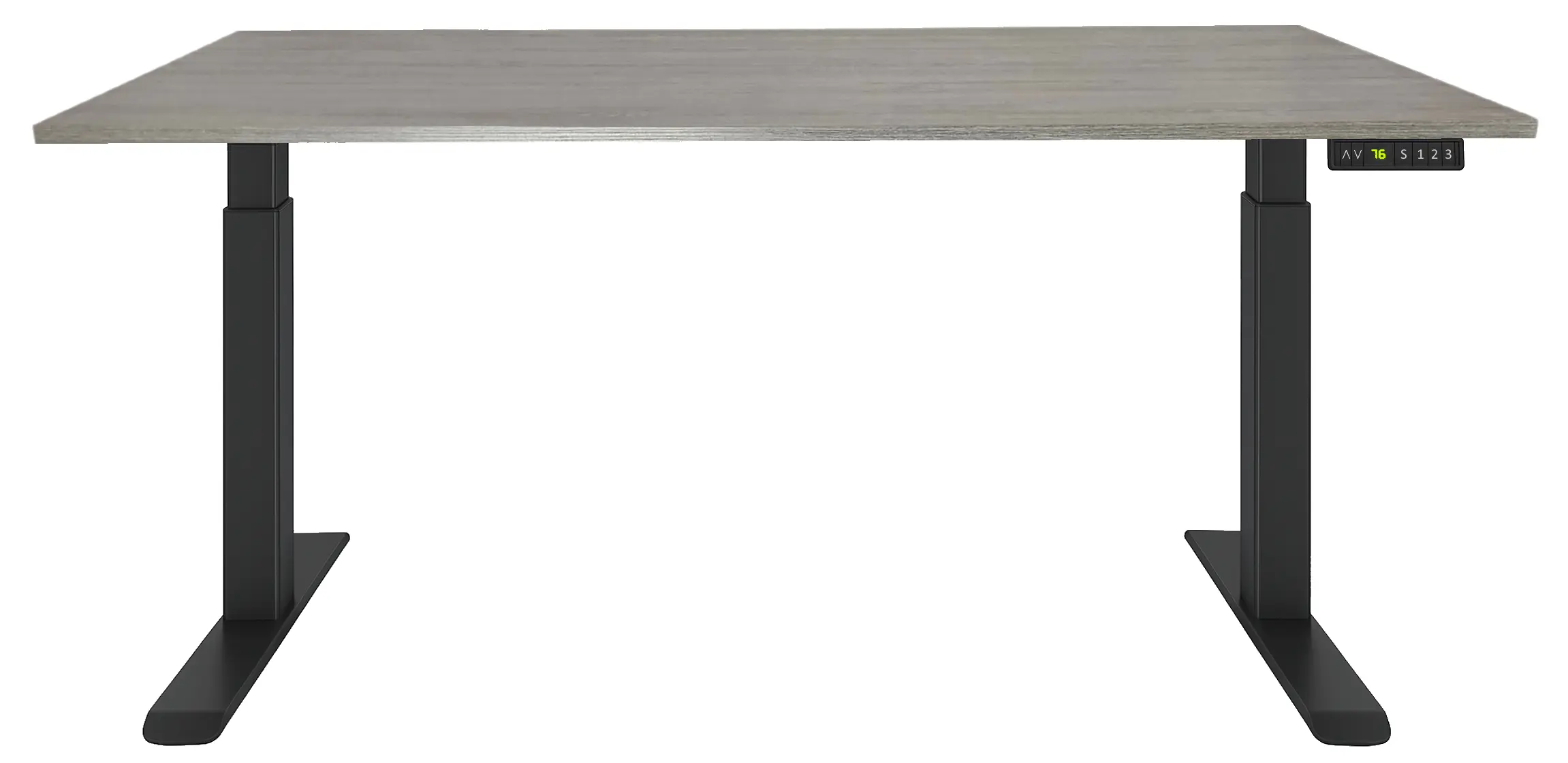 Zit-Sta Bureau Elektrisch 'Basic' 120x80cm Zwart - Bruin eiken