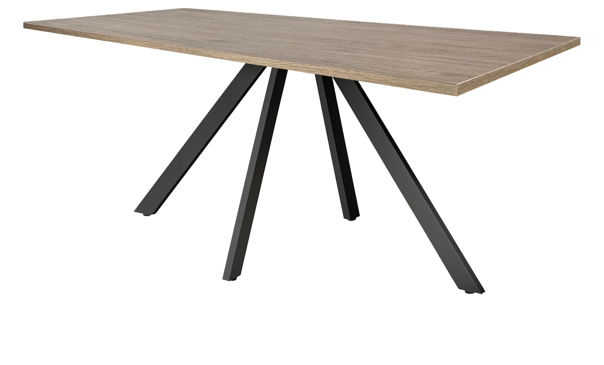 Spinpoot Vergadertafel recht 160x80cm Zwart Hickory Noten