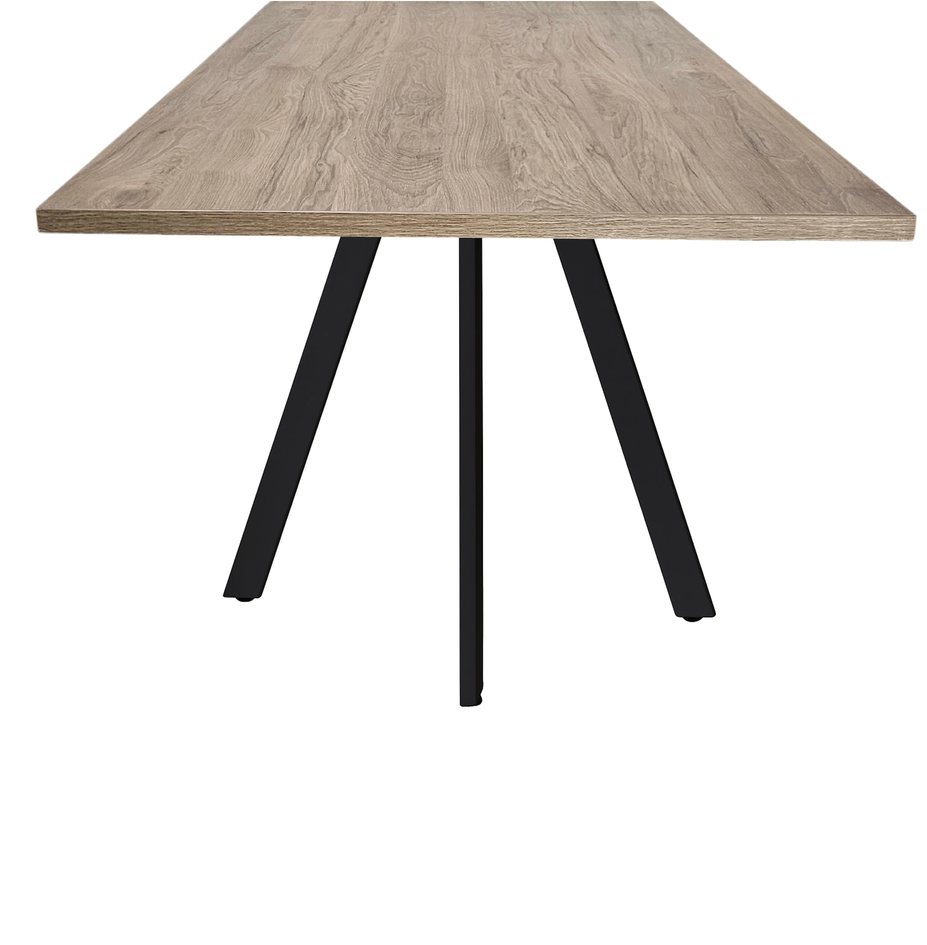 Spinpoot Vergadertafel recht 160x80cm Zwart Hickory Noten