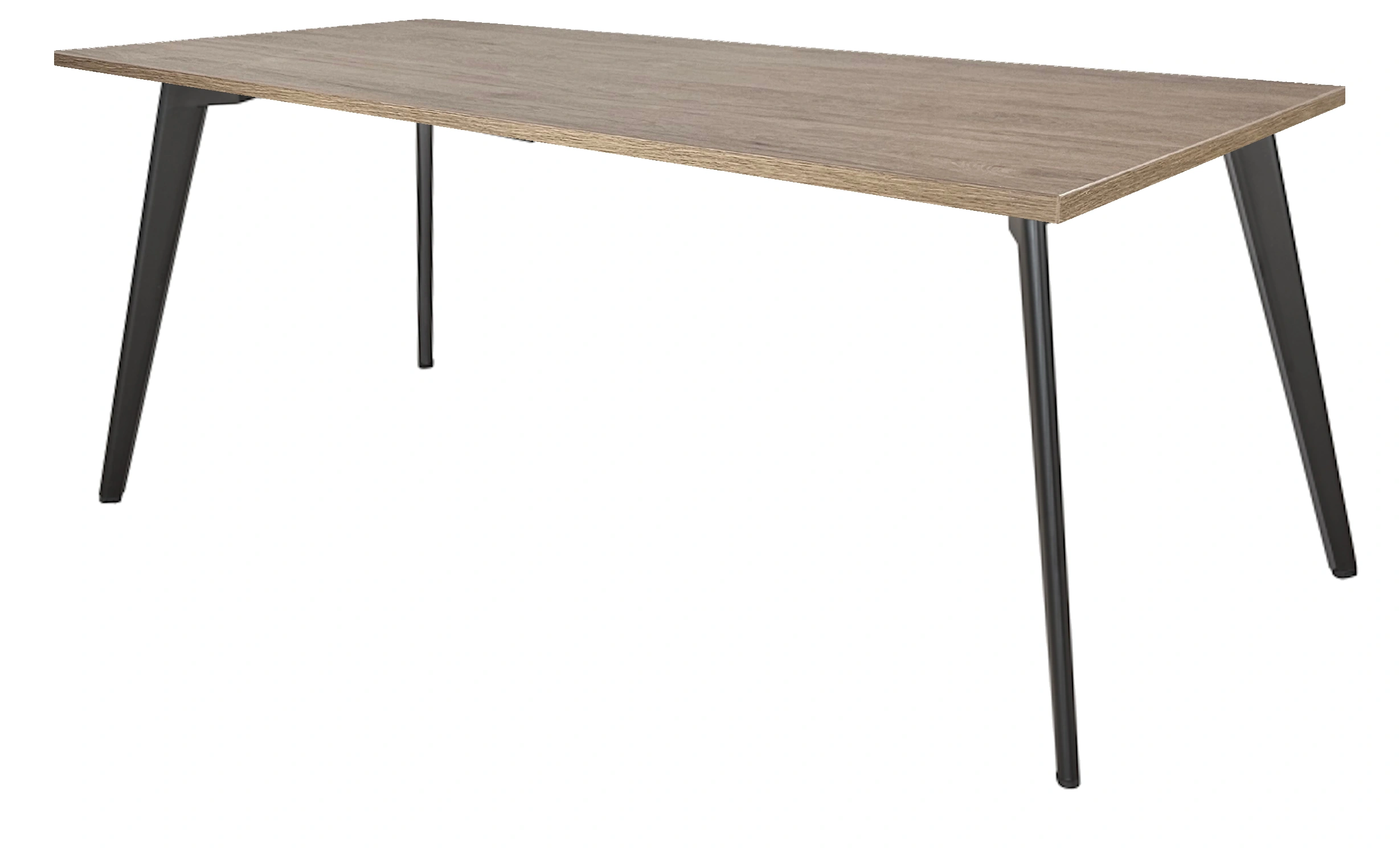 Real-poot Vergadertafel recht 200x100cm Zwart Hickory Noten