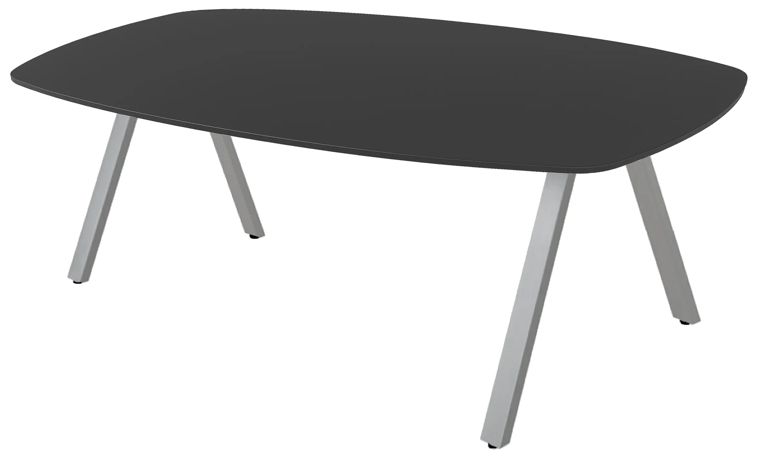 V-poot Vergadertafel Deens Ovaal 240x120cm Aluminium - Zwart