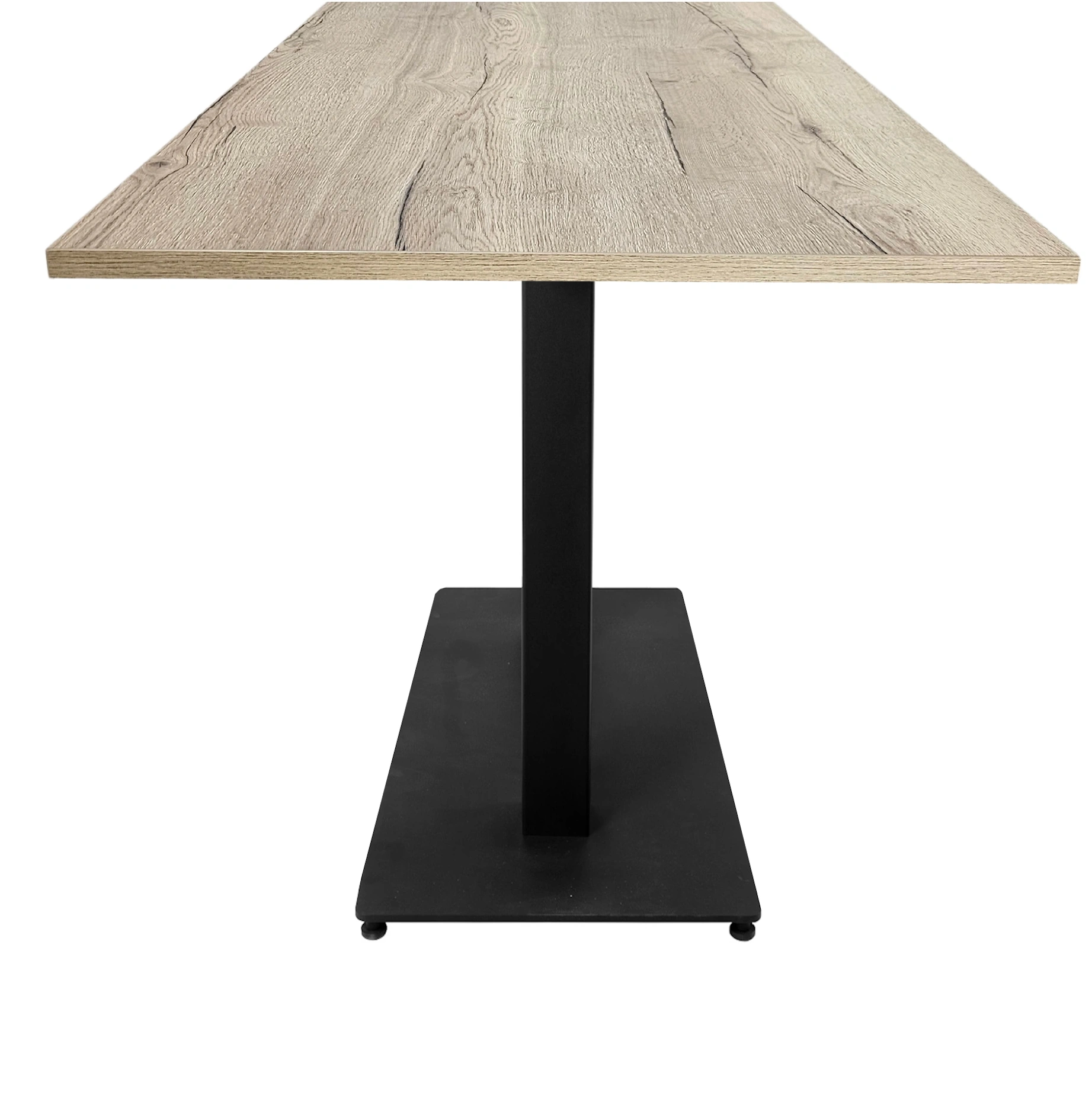 Kolompoot  Vergadertafel recht 160x80cm Zwart Natuur eiken