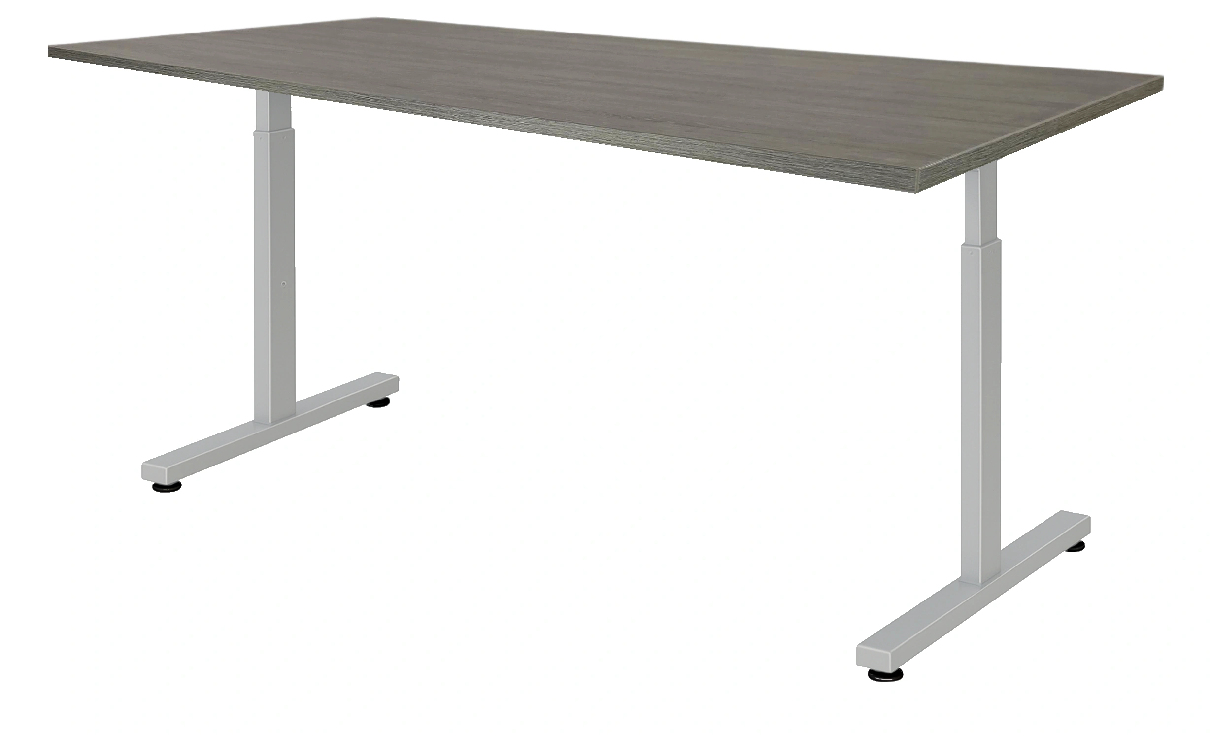 Vamo T-poot Kantinetafel recht 140x80cm Aluminium Bruin eiken